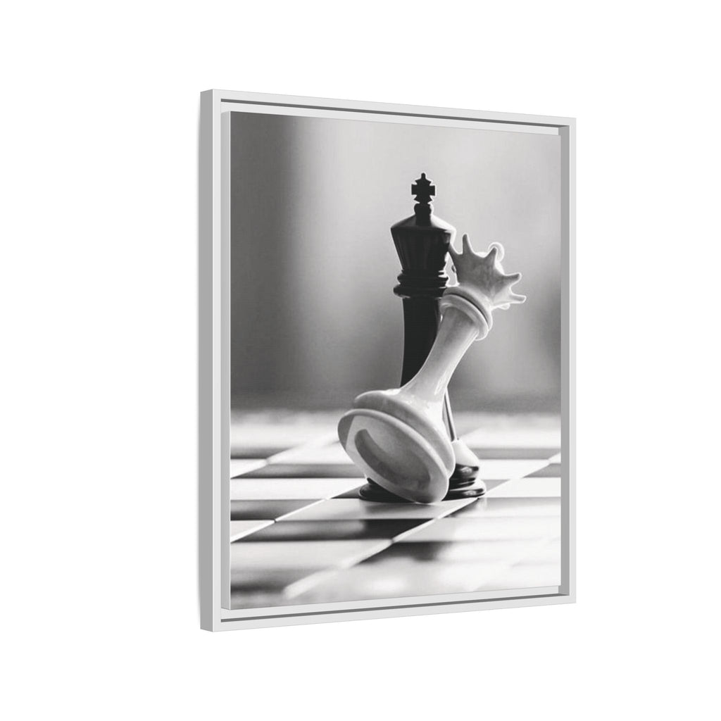Chess King and Fallen Queen Matte Canvas Framed Wall Art