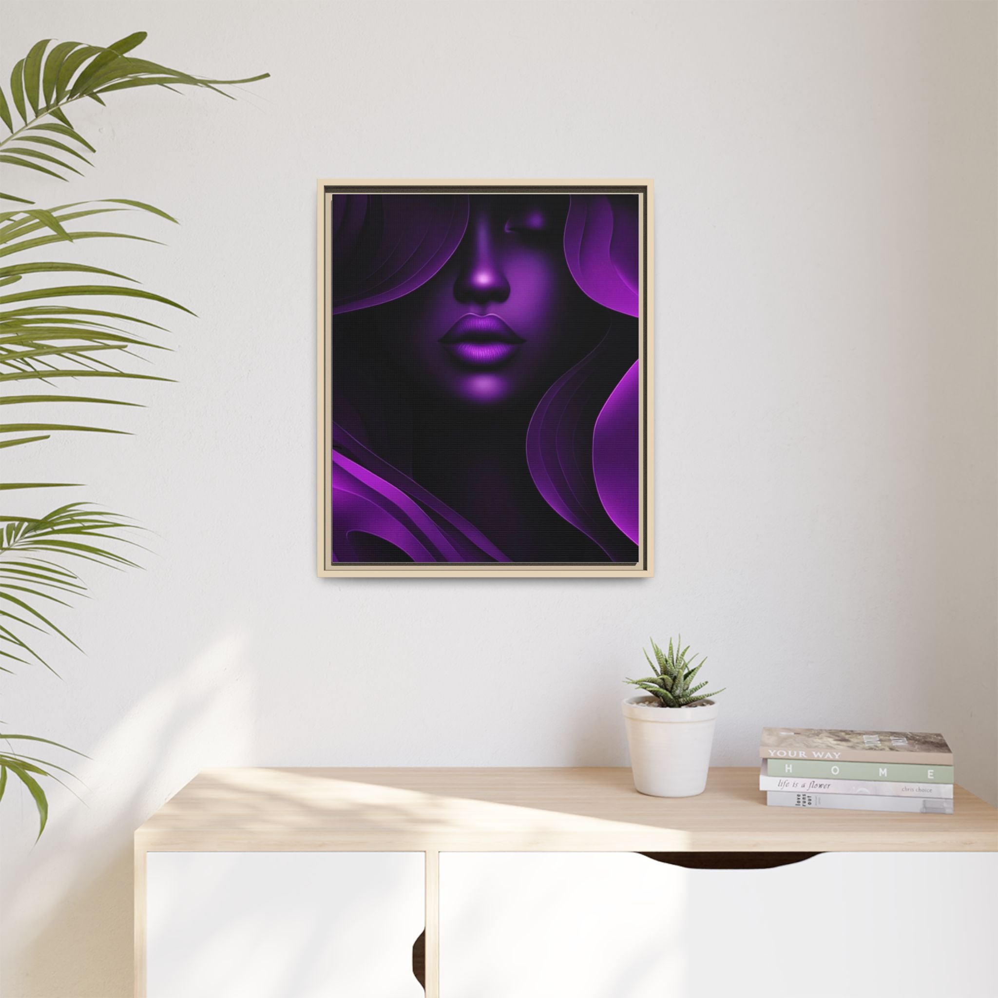The Quiet Bloom – Purple Abstract Woman Portrait