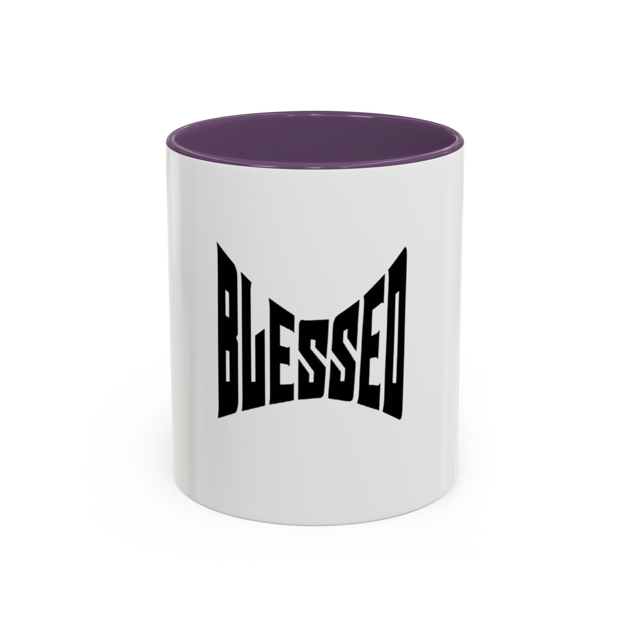 Blessed Coffee Mug — Bold Black Typography Ceramic Mug (11/15 oz)