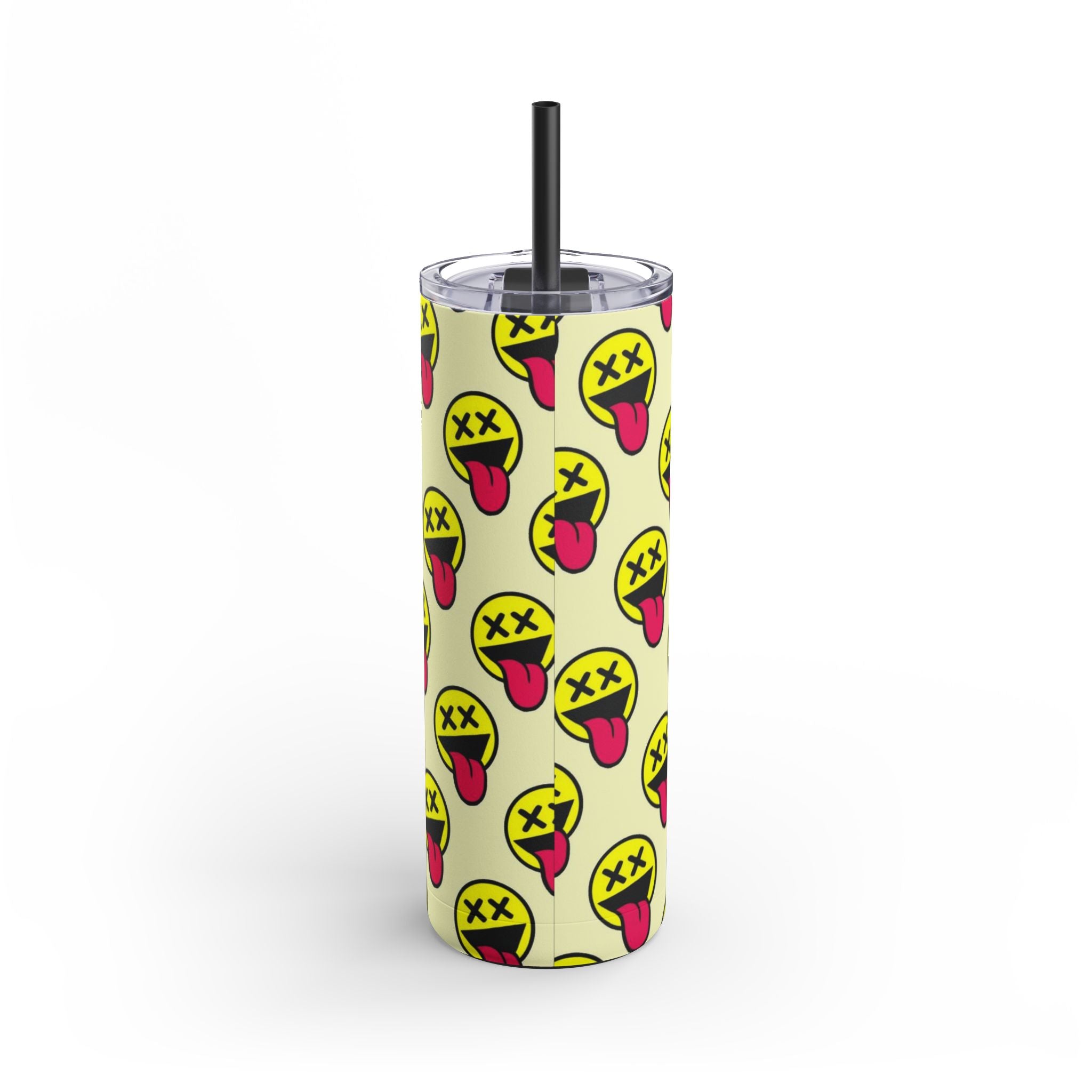Funny Emoji Tumbler, 20oz, Party Cup, Gift for Teens, Drinkware, Kawaii Style, Summer Vibes, Unique Design