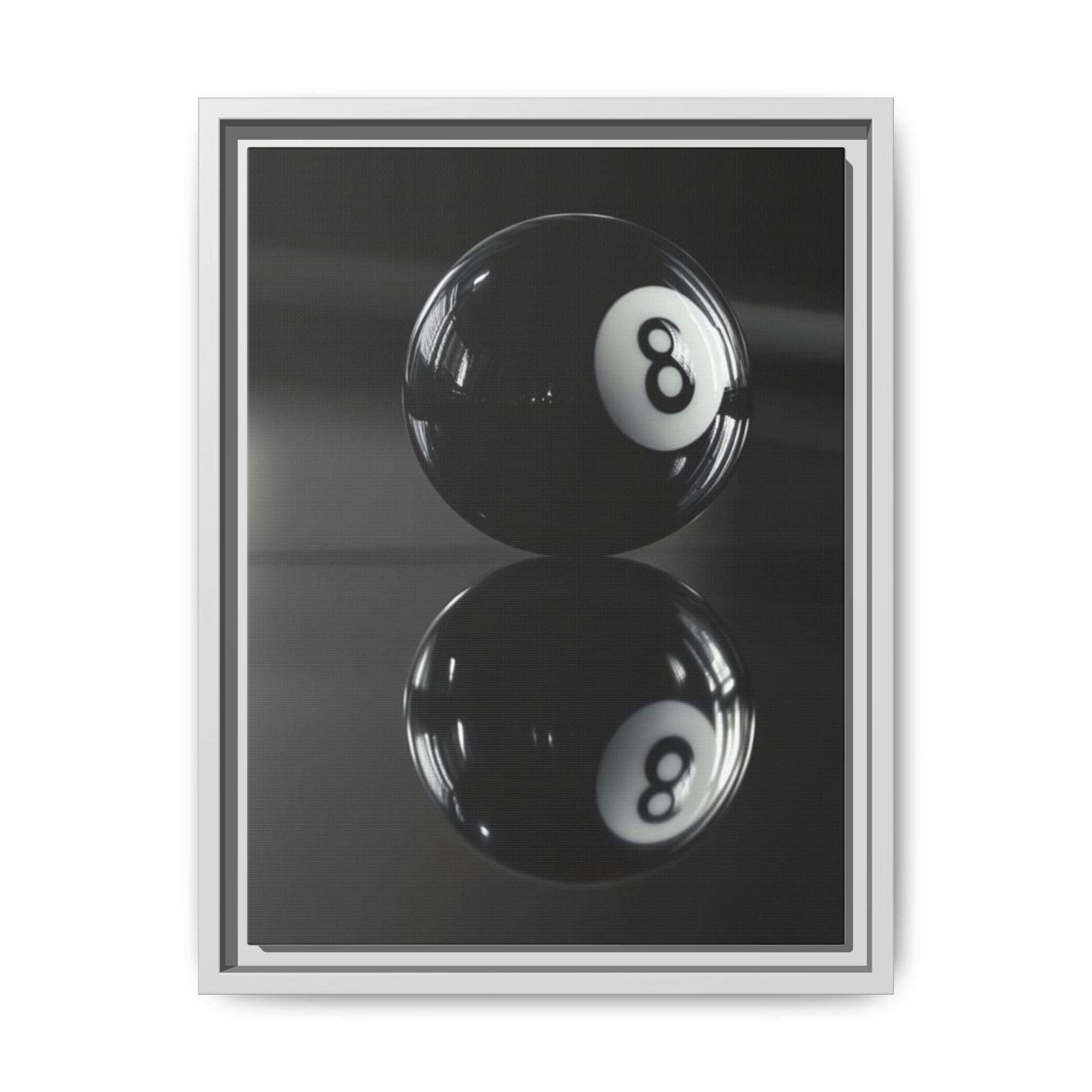 Eight Ball Reflection Matte Framed Canvas Print