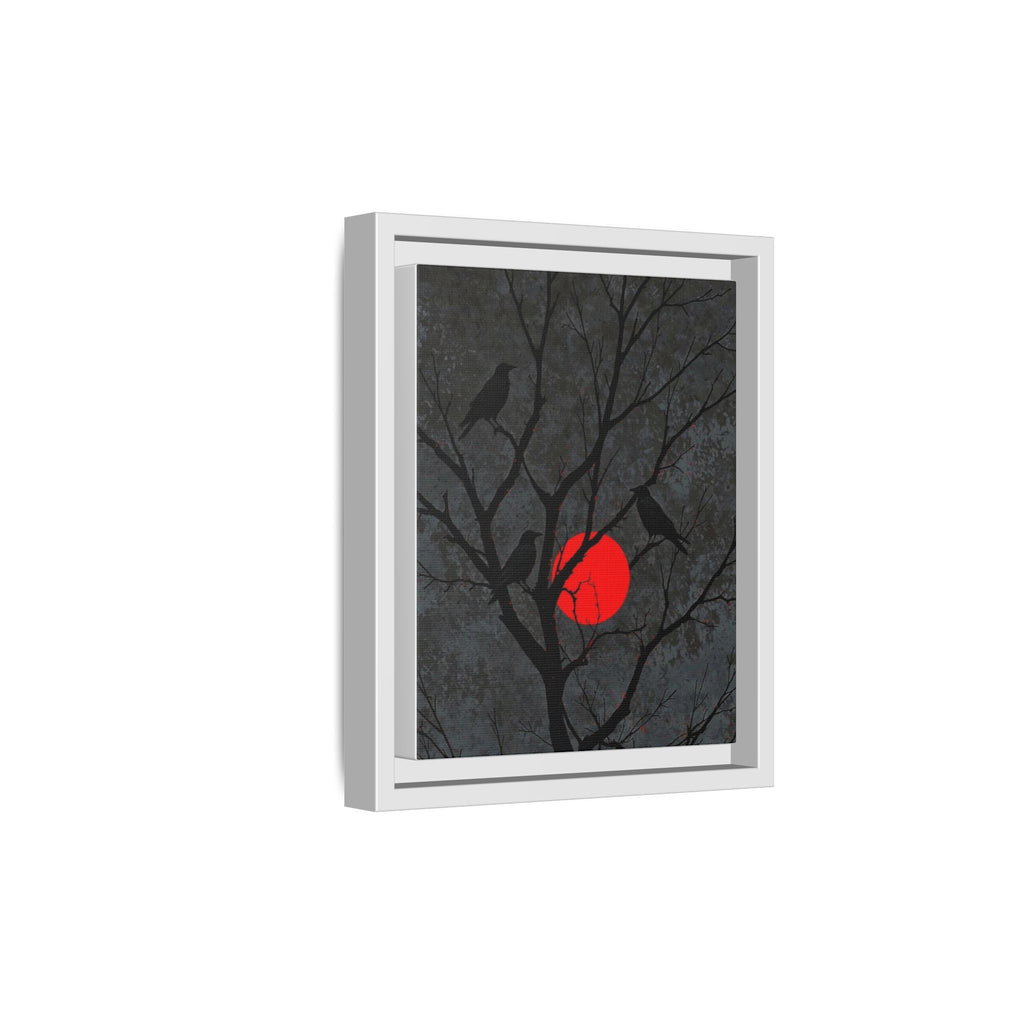 Red Moon Crows Silhouette