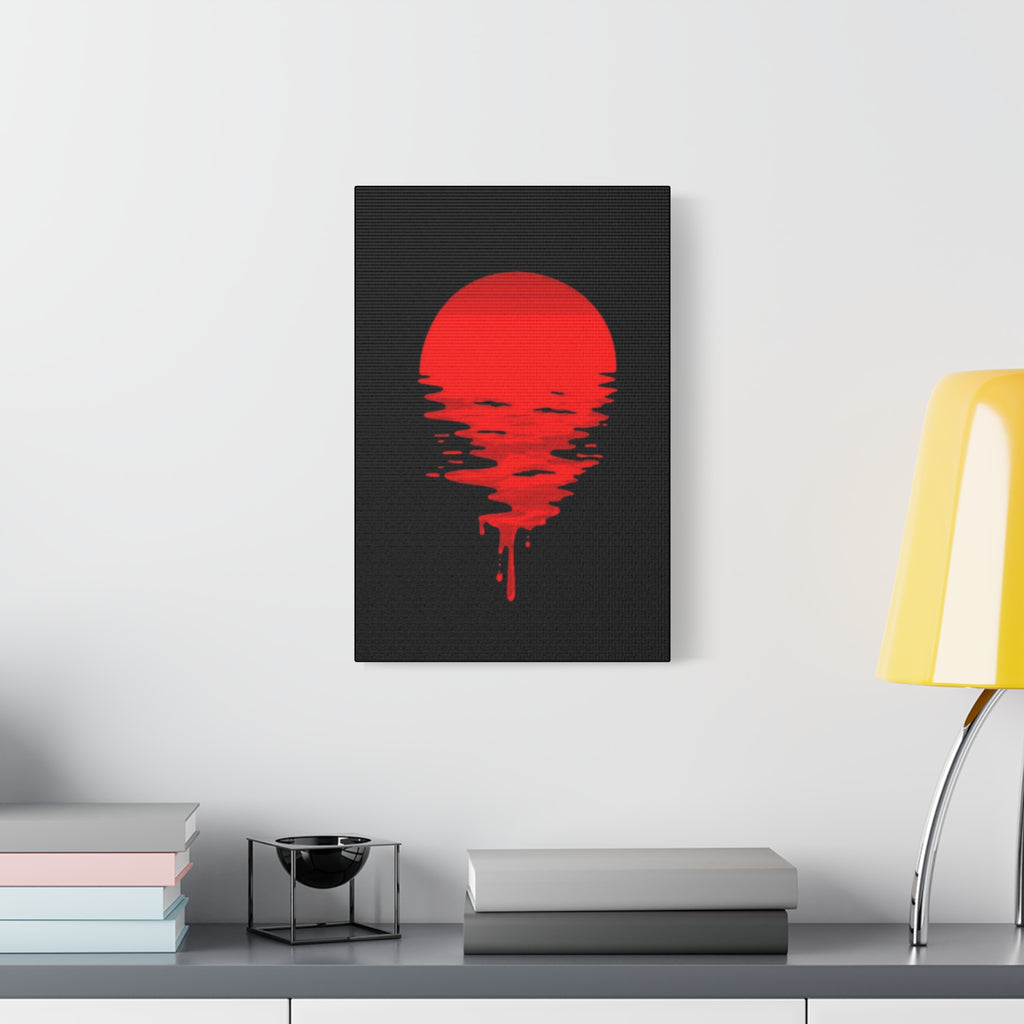 Sunset Canvas Art Print, Modern Wall Decor, Red and Black Home Decor, Abstract Art