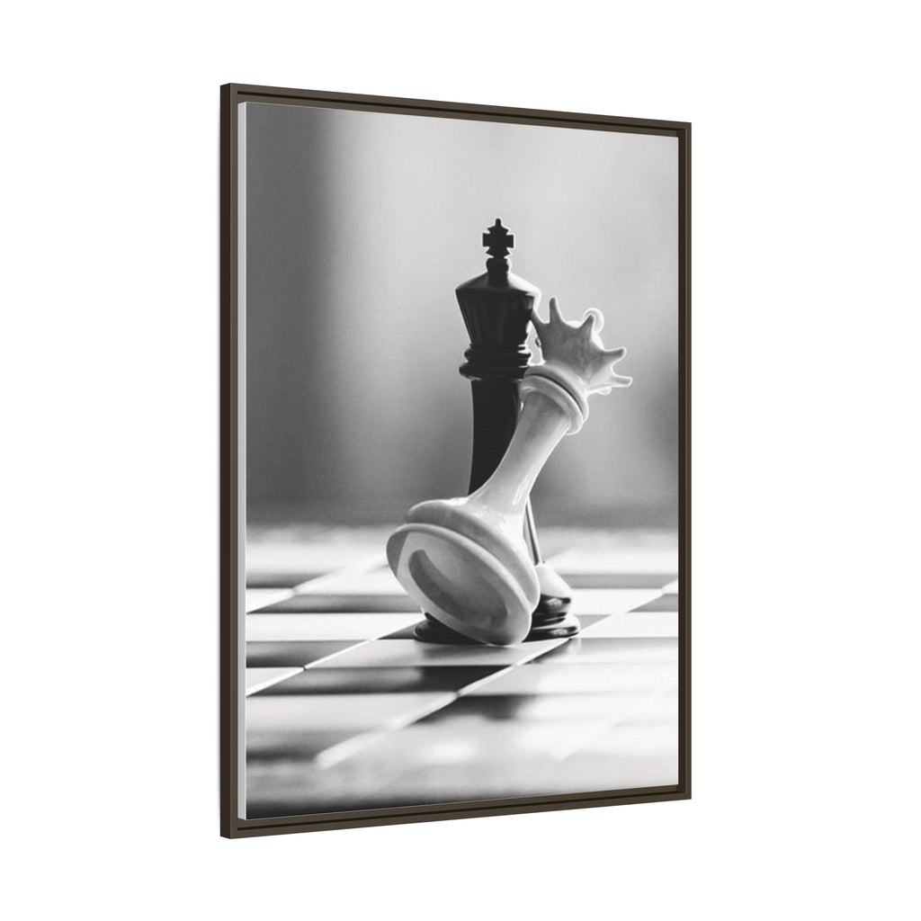 Chess King and Fallen Queen Matte Canvas Framed Wall Art