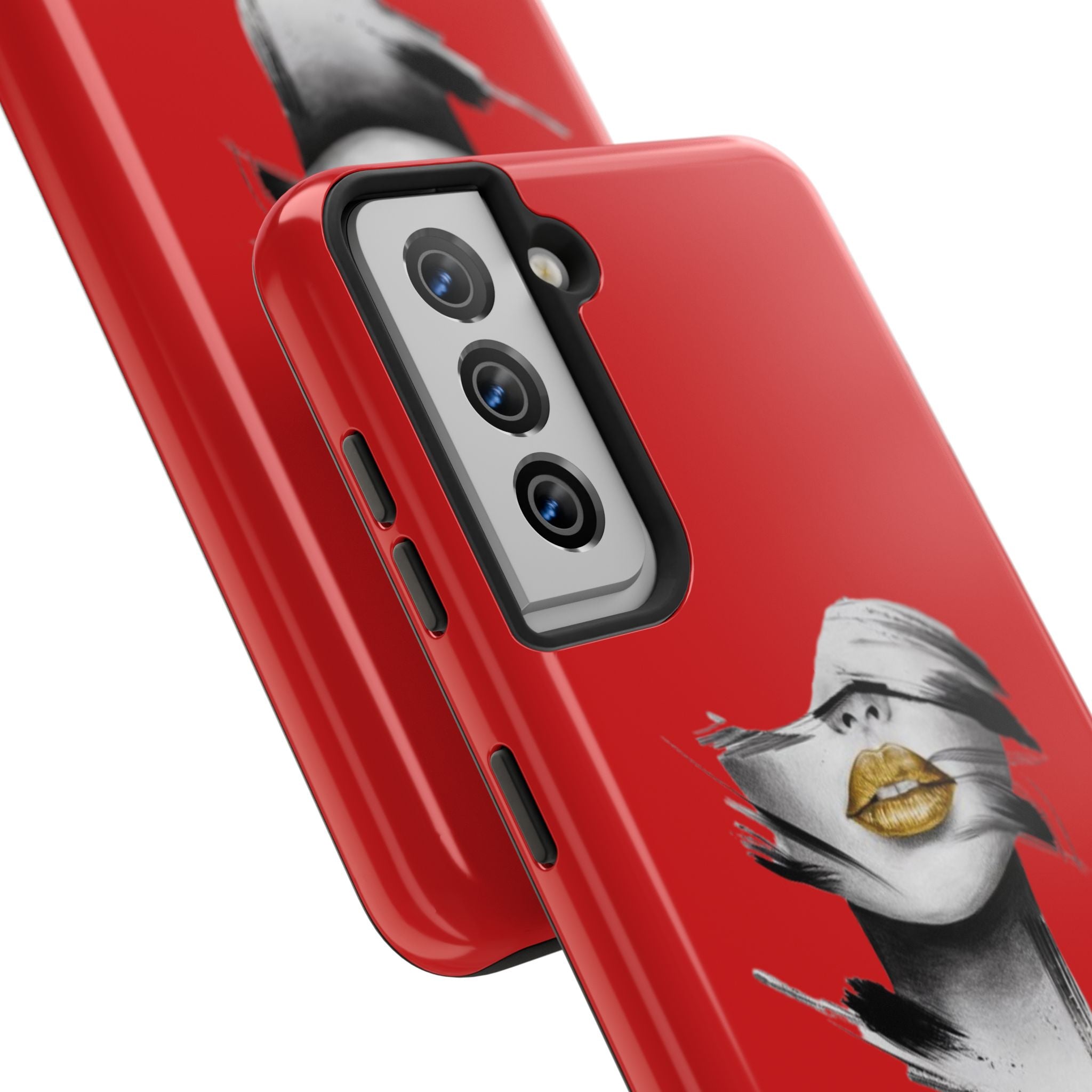 Red Abstract Lips Tough Phone Case — Bold Art Phone Cover for iPhone & Android