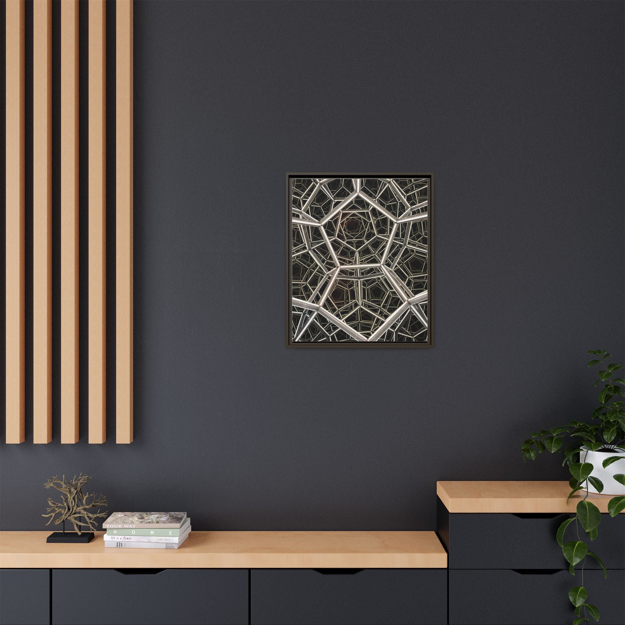 Framed Wall Art Print, Modern Geometric Canvas, Abstract Home Decor, Unique Gift, Stylish Office Art, Contemporary Room Decor