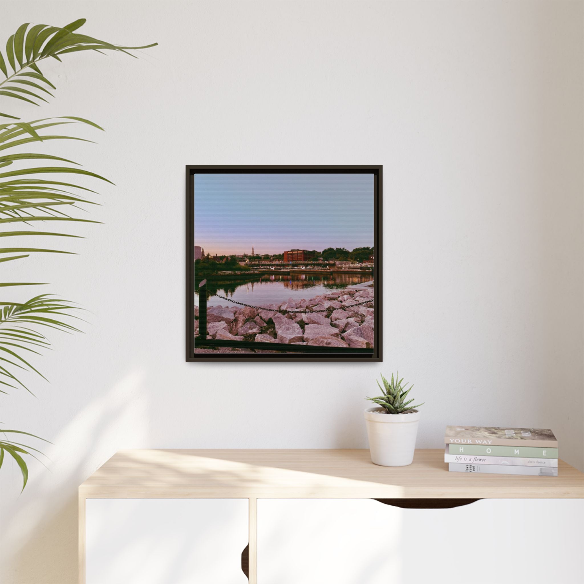 Tranquil Harbor Sunset Wall Art