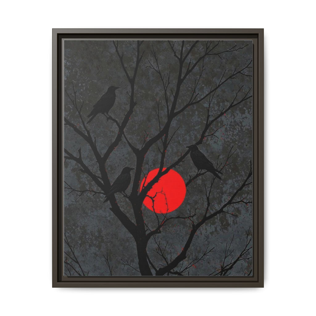 Red Moon Crows Silhouette