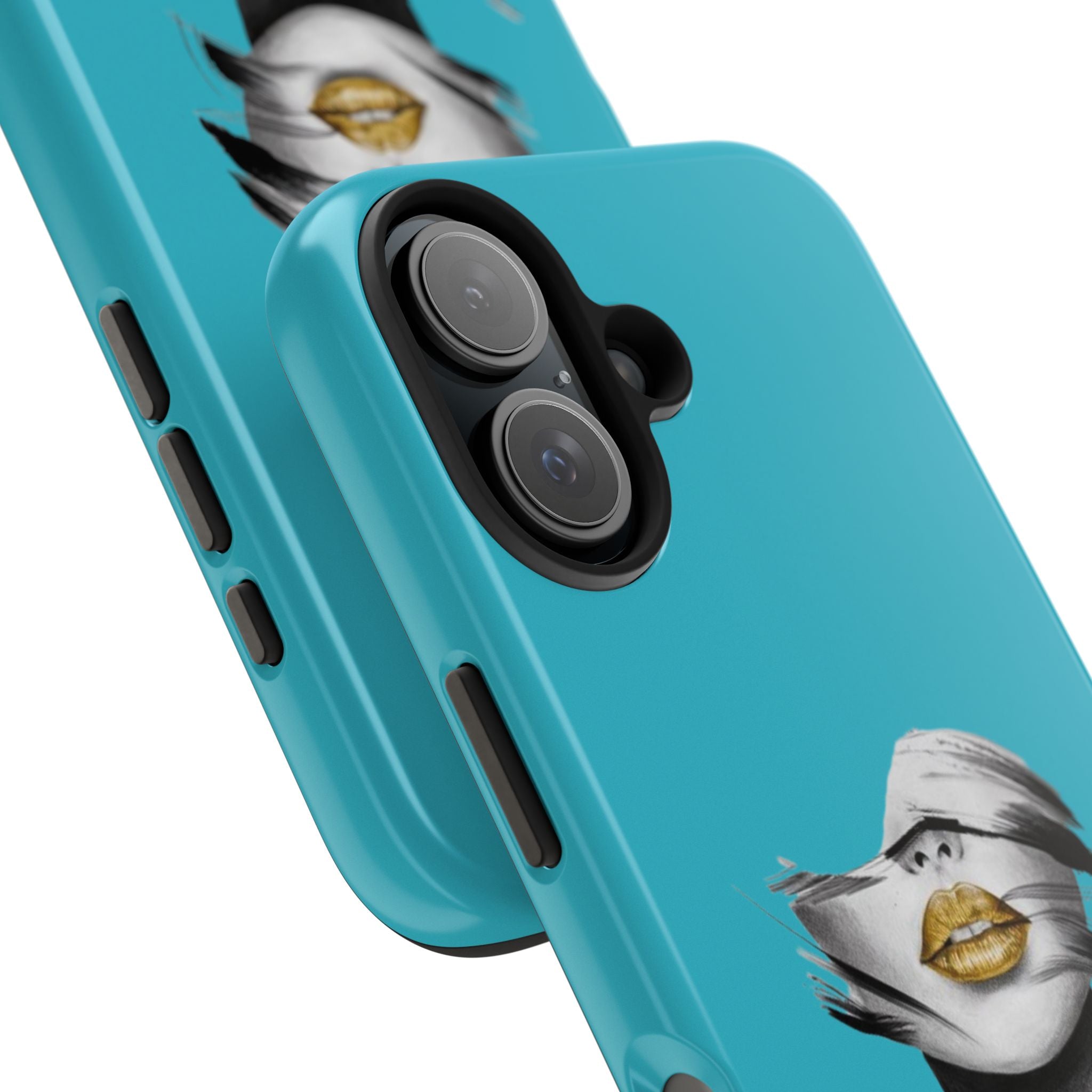Teal 'Golden Lips' Tough Phone Case