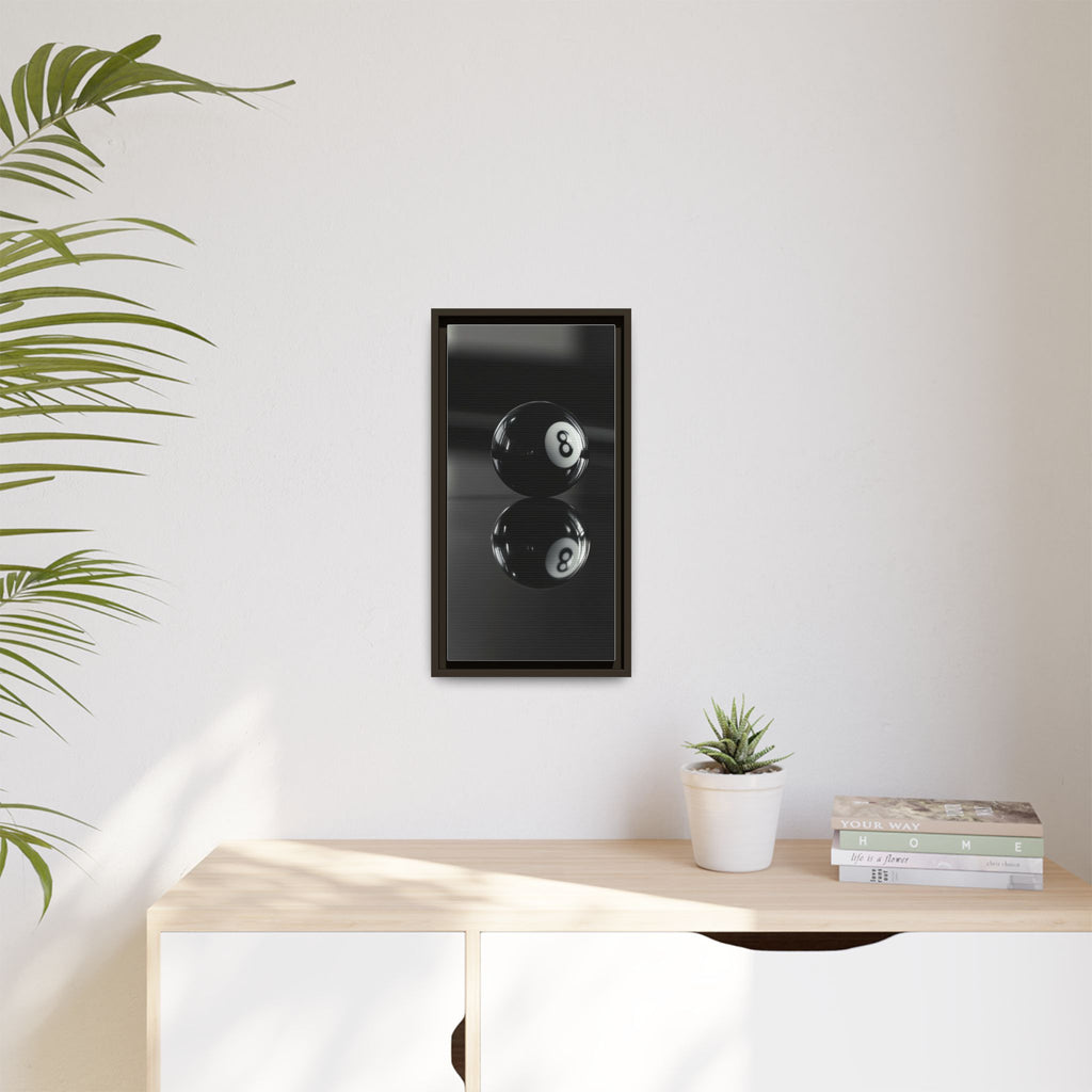 Eight Ball Reflection Matte Framed Canvas Print