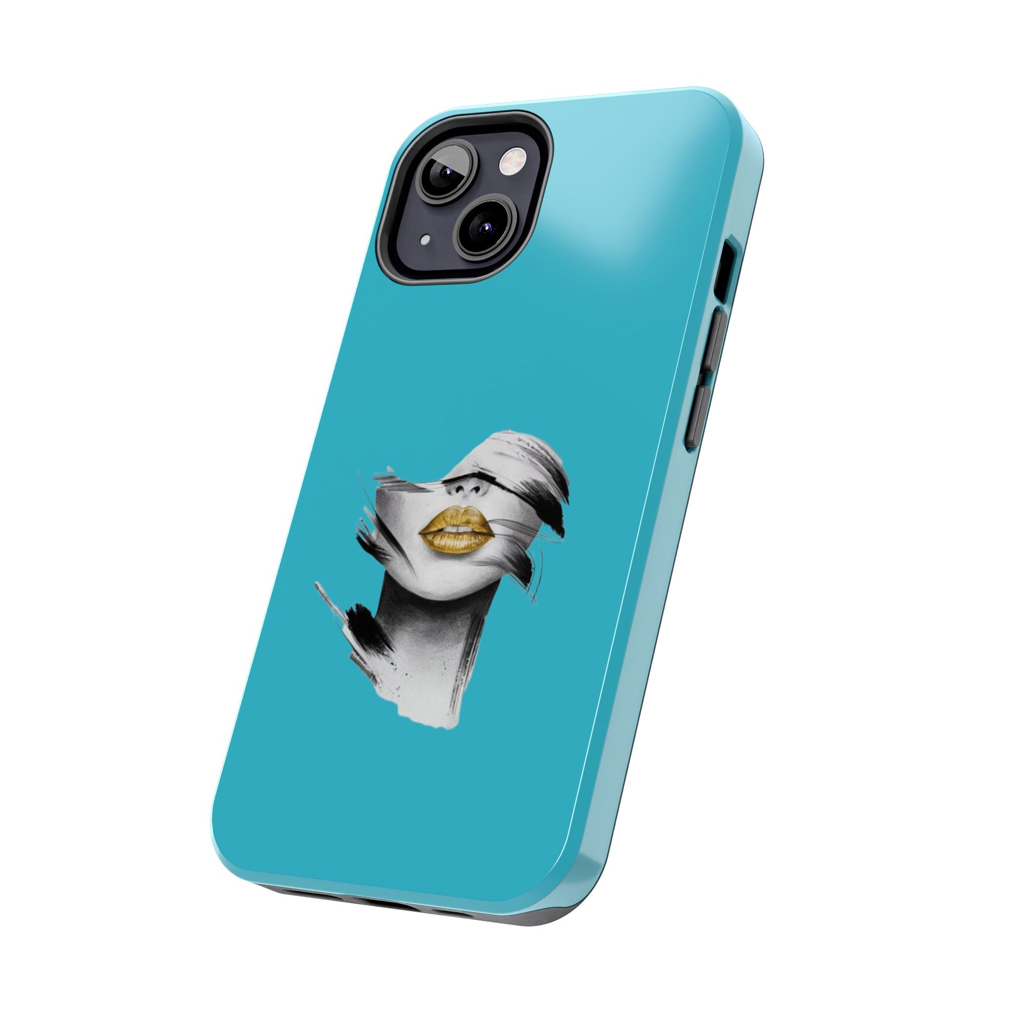 Teal 'Golden Lips' Tough Phone Case
