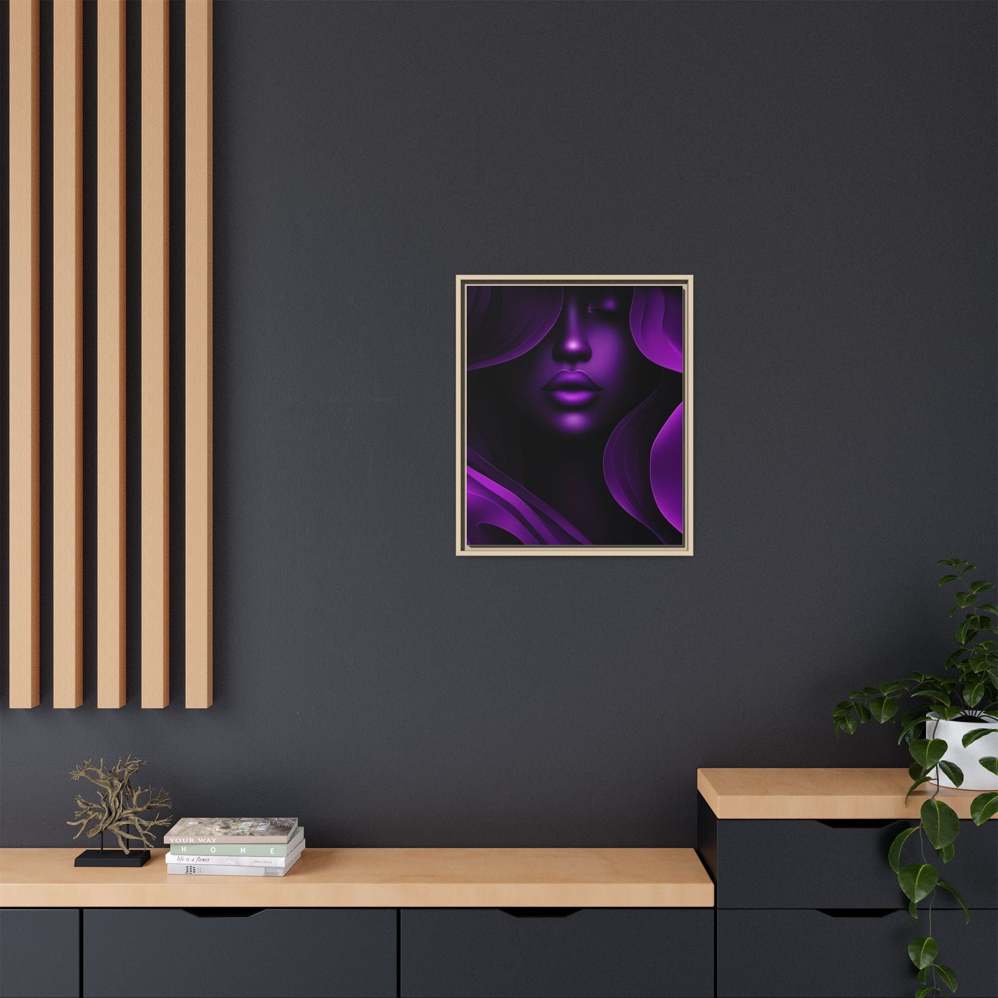 The Quiet Bloom – Purple Abstract Woman Portrait