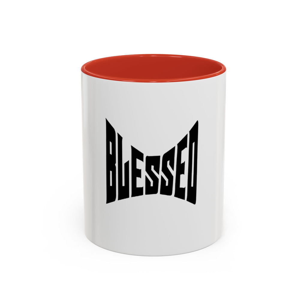 Blessed Coffee Mug — Bold Black Typography Ceramic Mug (11/15 oz)