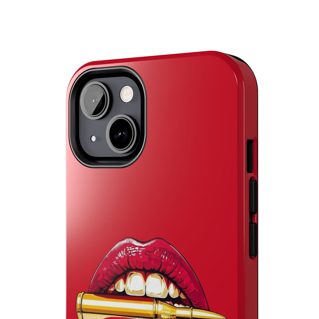 Bold Lipstick Phone Case - Tough Cover for Trendsetters, Vibrant Red Phone Skin, Fashionable Phone Accessory, Unique Gift for Her, [...]