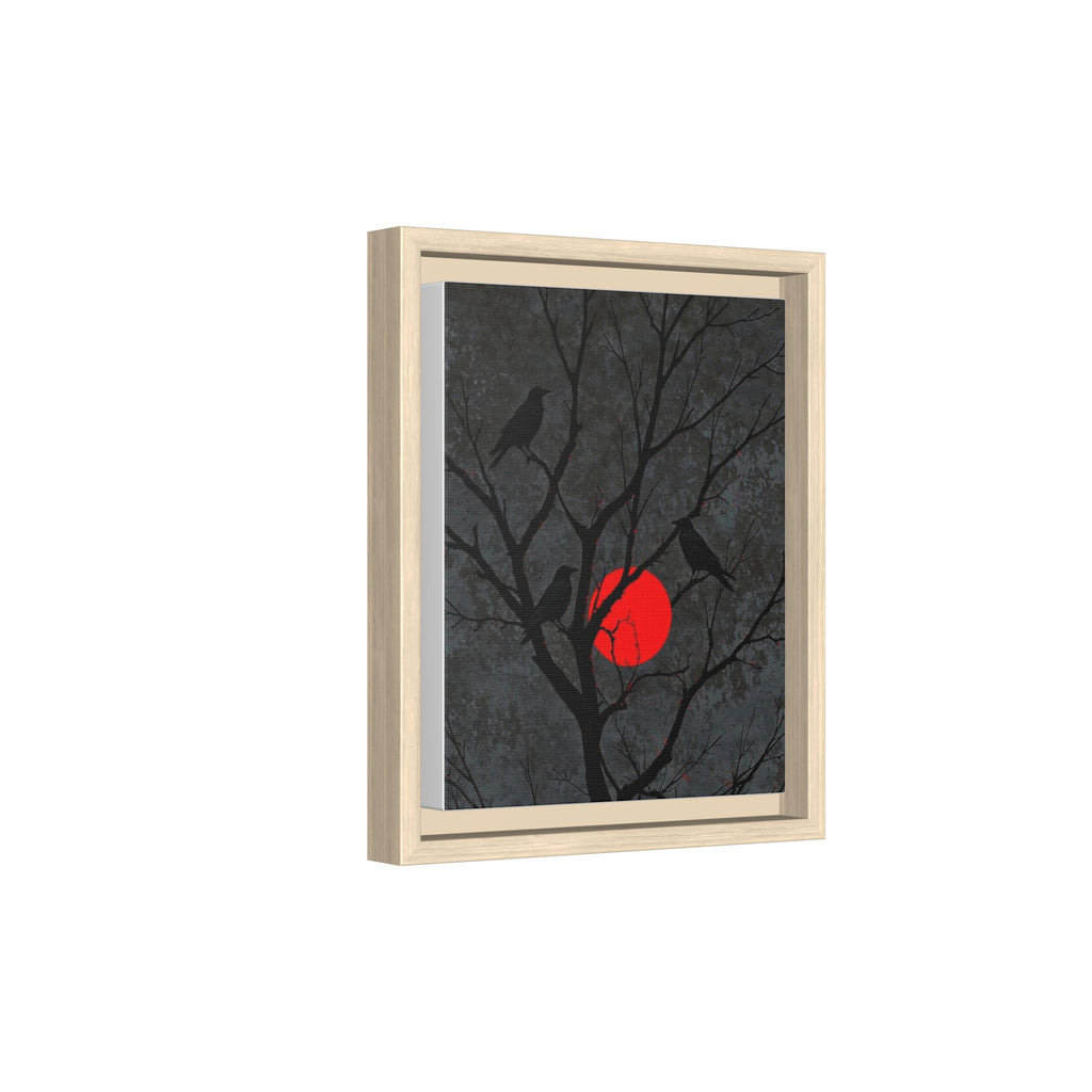 Red Moon Crows Silhouette