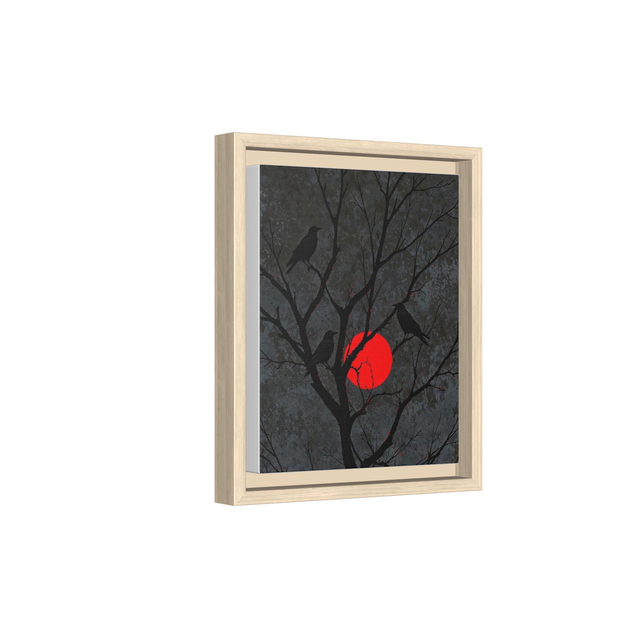 Red Moon Crows Silhouette