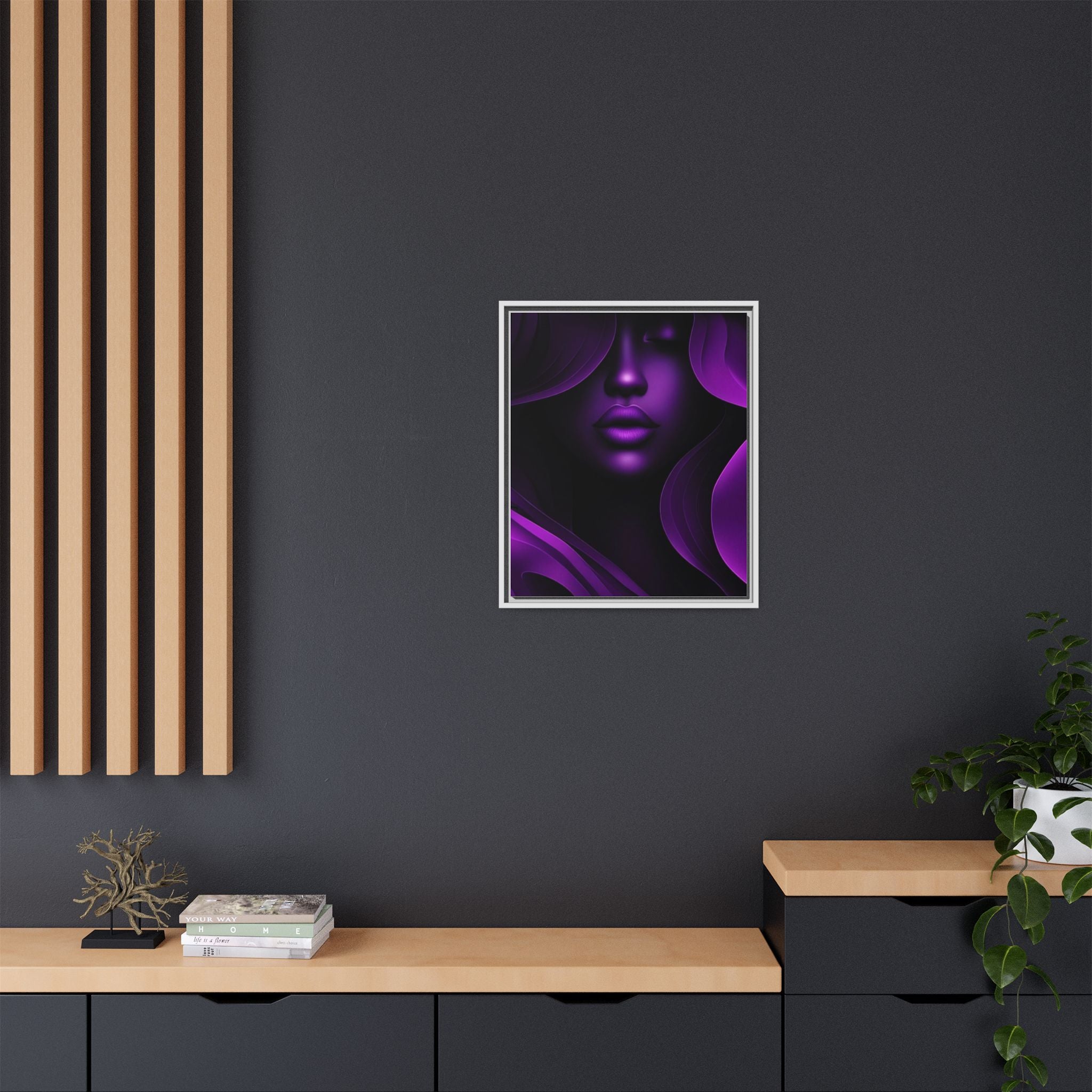 The Quiet Bloom – Purple Abstract Woman Portrait