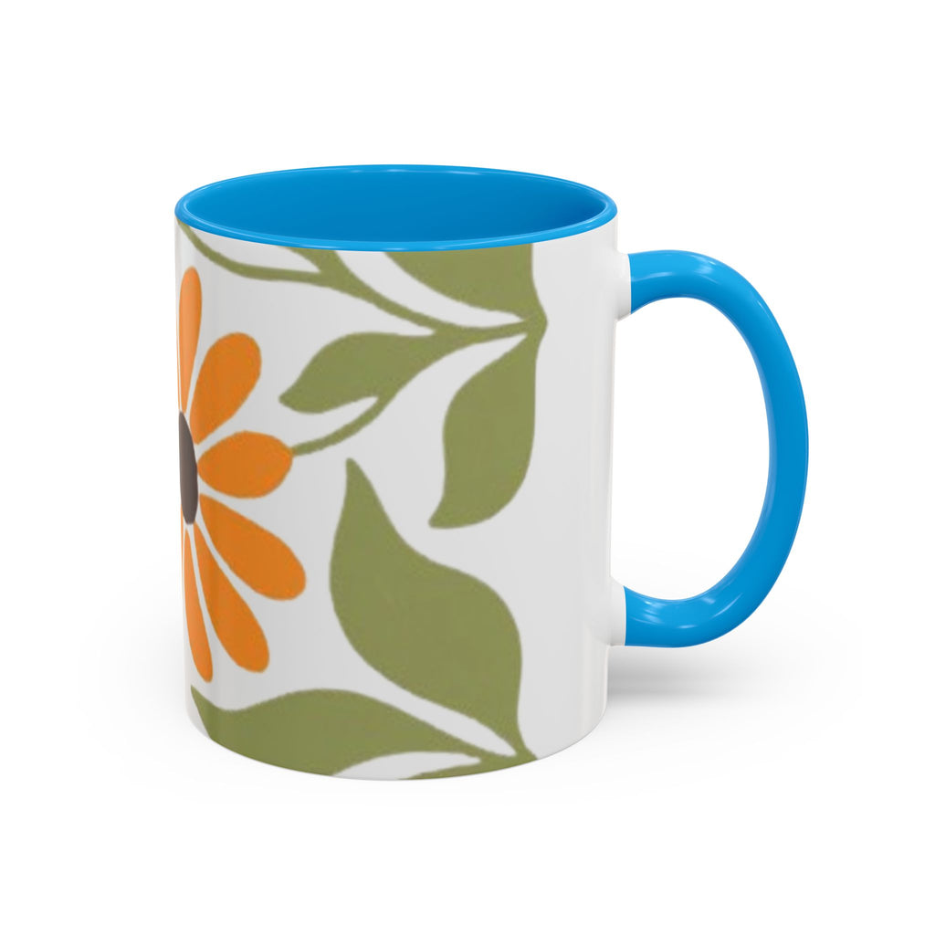 Colorful Floral Mugs, Bright Ceramic Coffee Cups