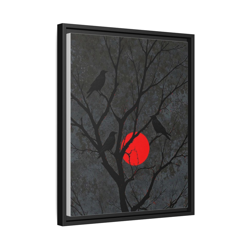 Red Moon Crows Silhouette