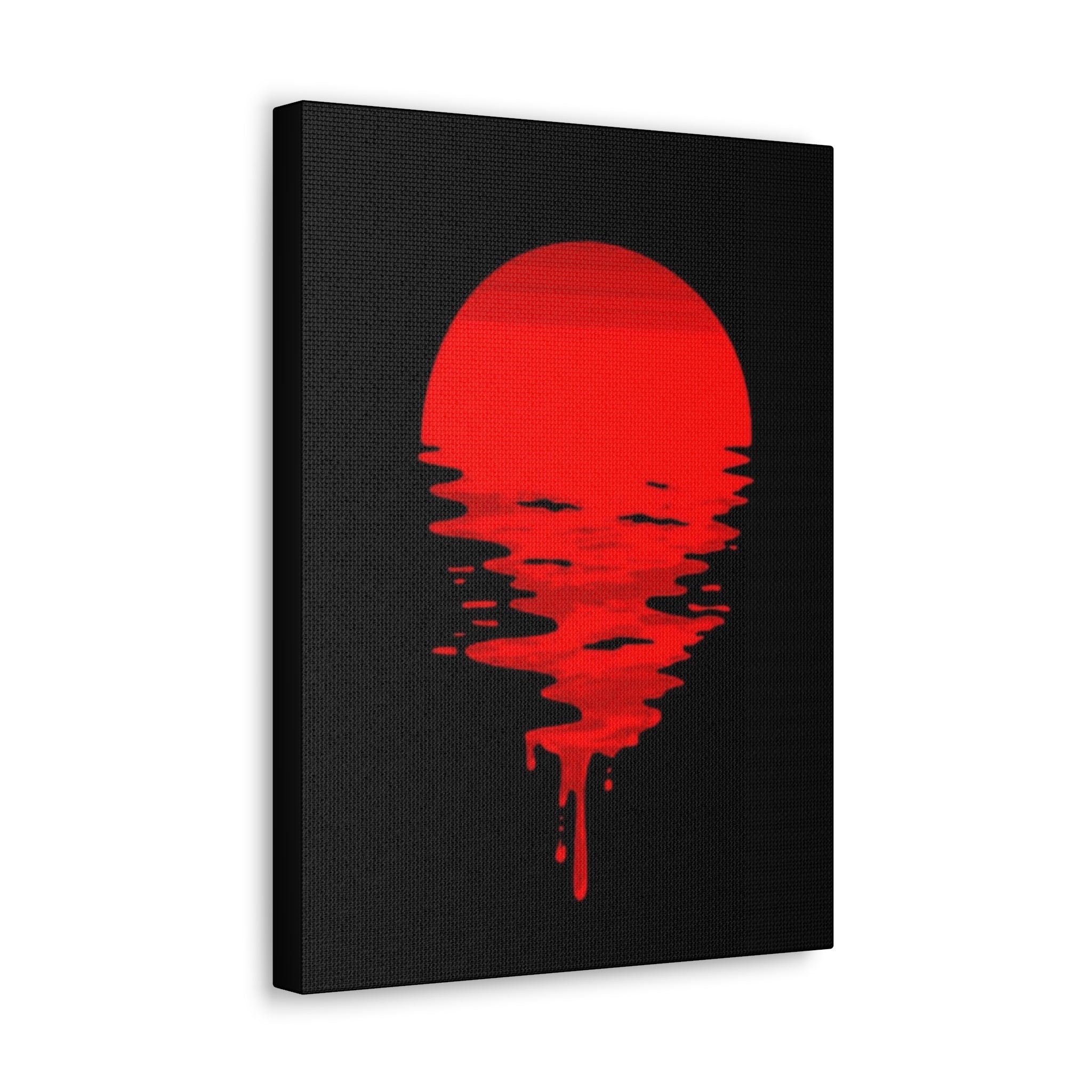 Sunset Canvas Art Print, Modern Wall Decor, Red and Black Home Decor, Abstract Art