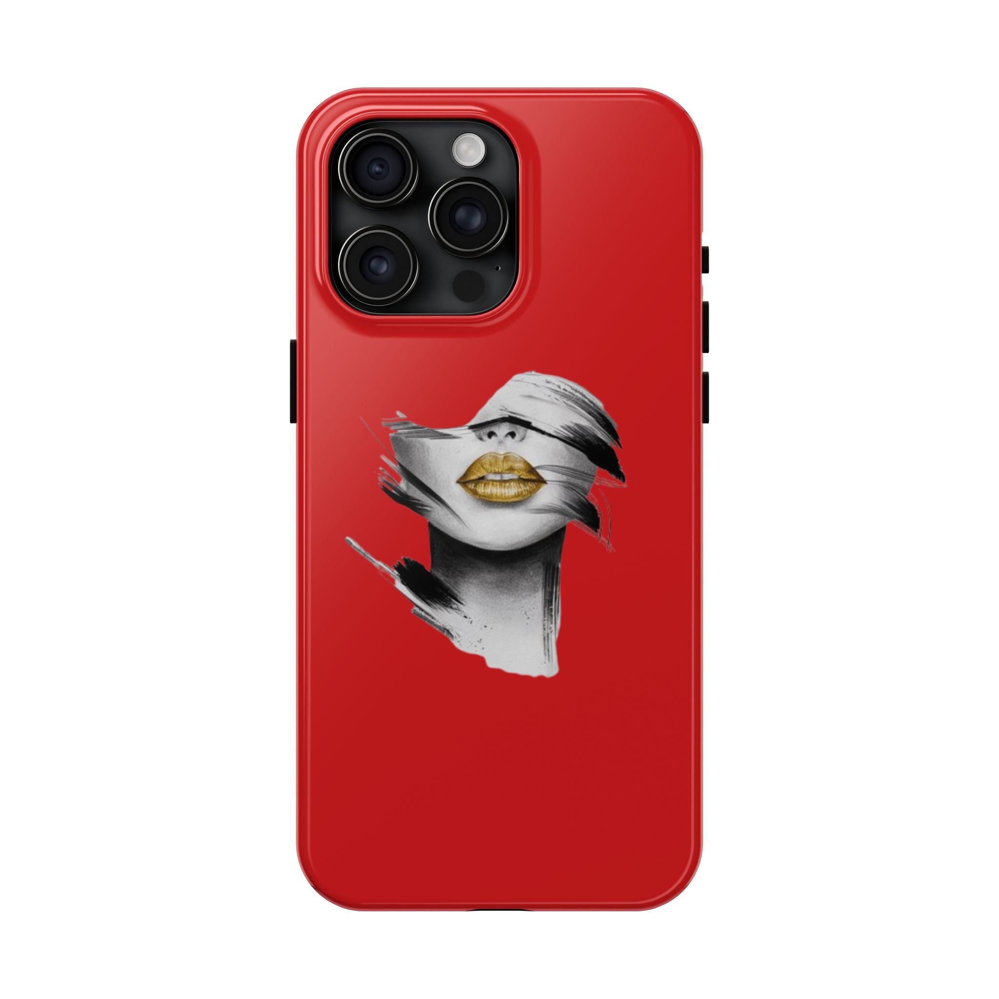 Red Abstract Lips Tough Phone Case — Bold Art Phone Cover for iPhone & Android