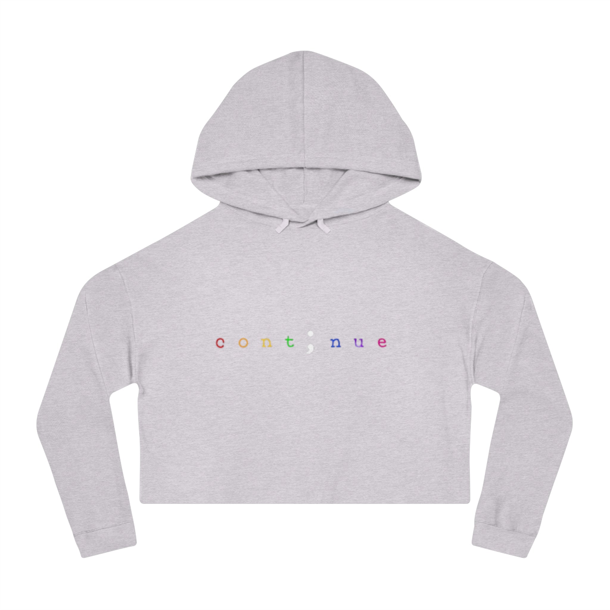 Cropped Hoodie "continue" Rainbow Minimalist