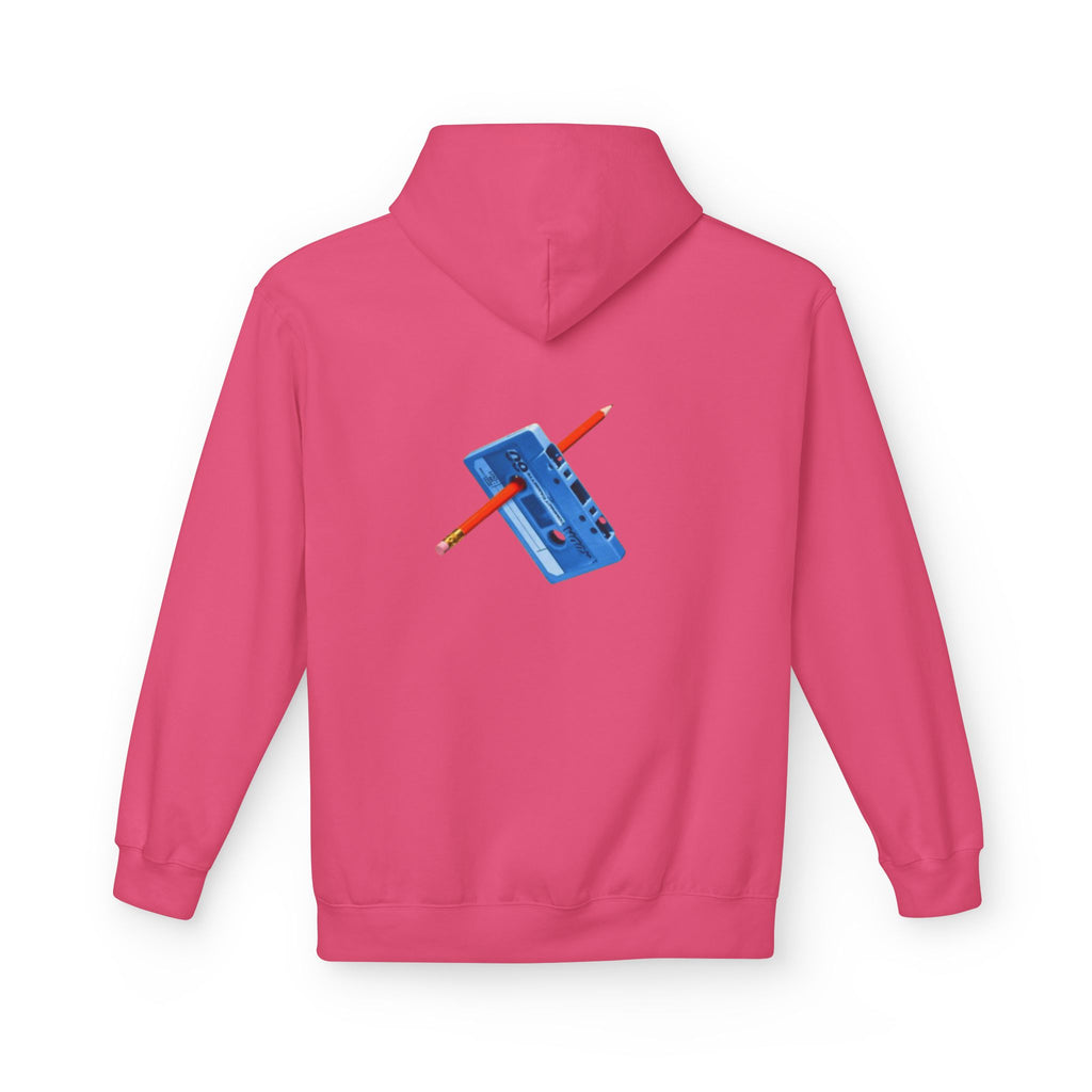 Retro Cassette Hoodie — Blue Tape & Pencil Vintage Music Crewneck