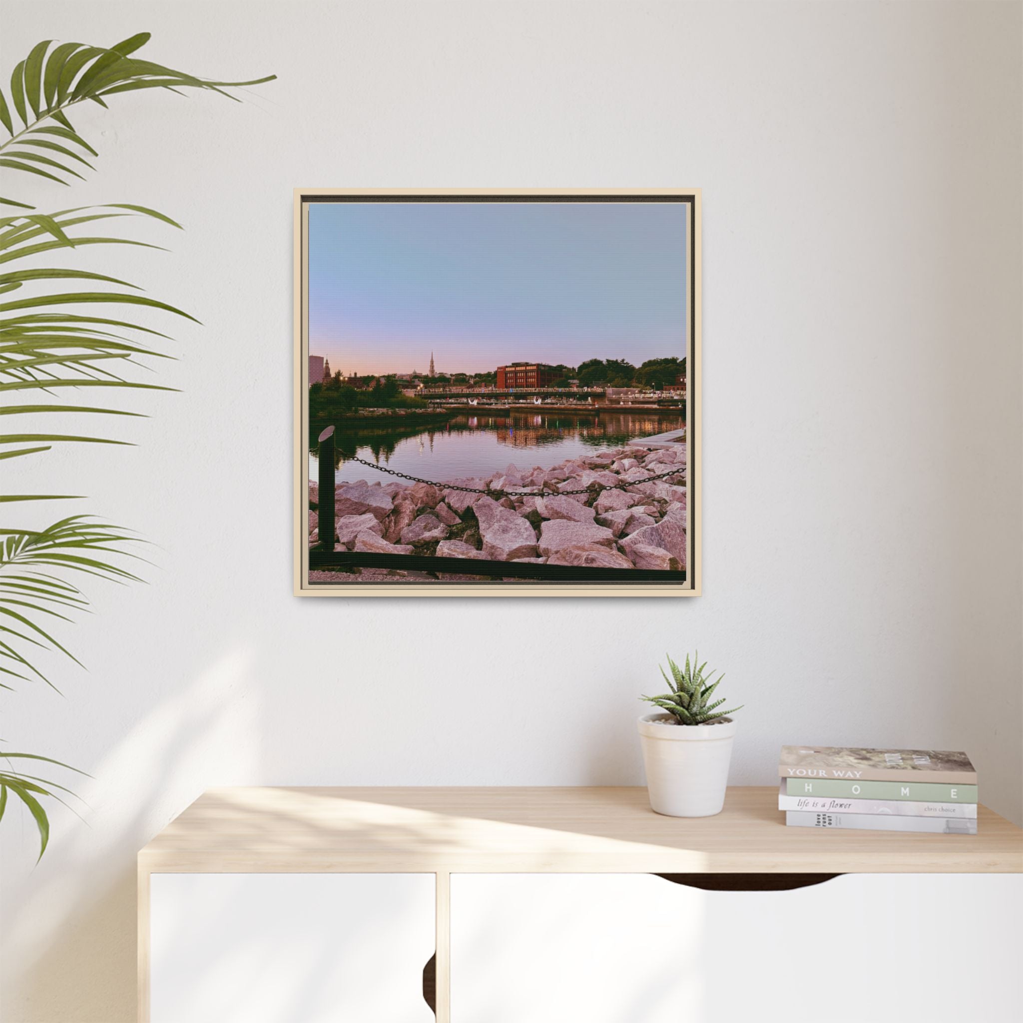 Tranquil Harbor Sunset Wall Art