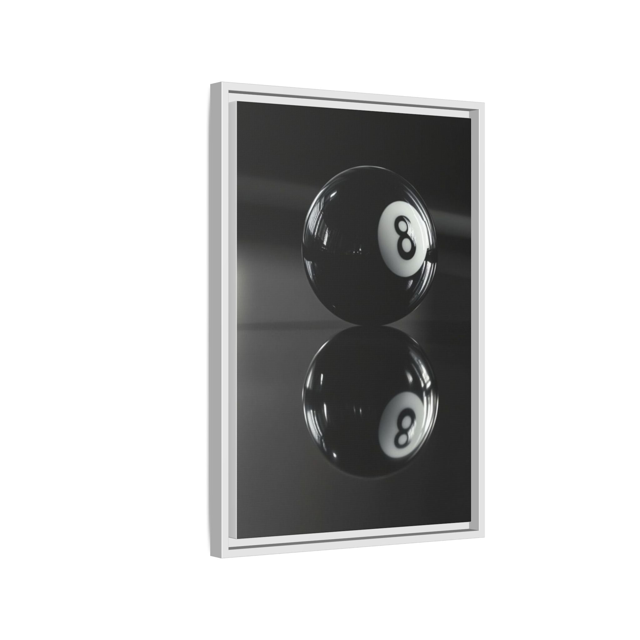 Eight Ball Reflection Matte Framed Canvas Print