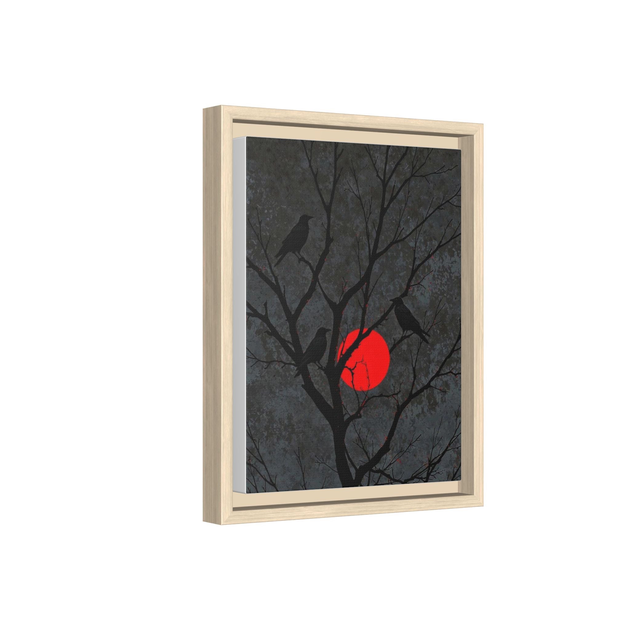 Red Moon Crows Silhouette