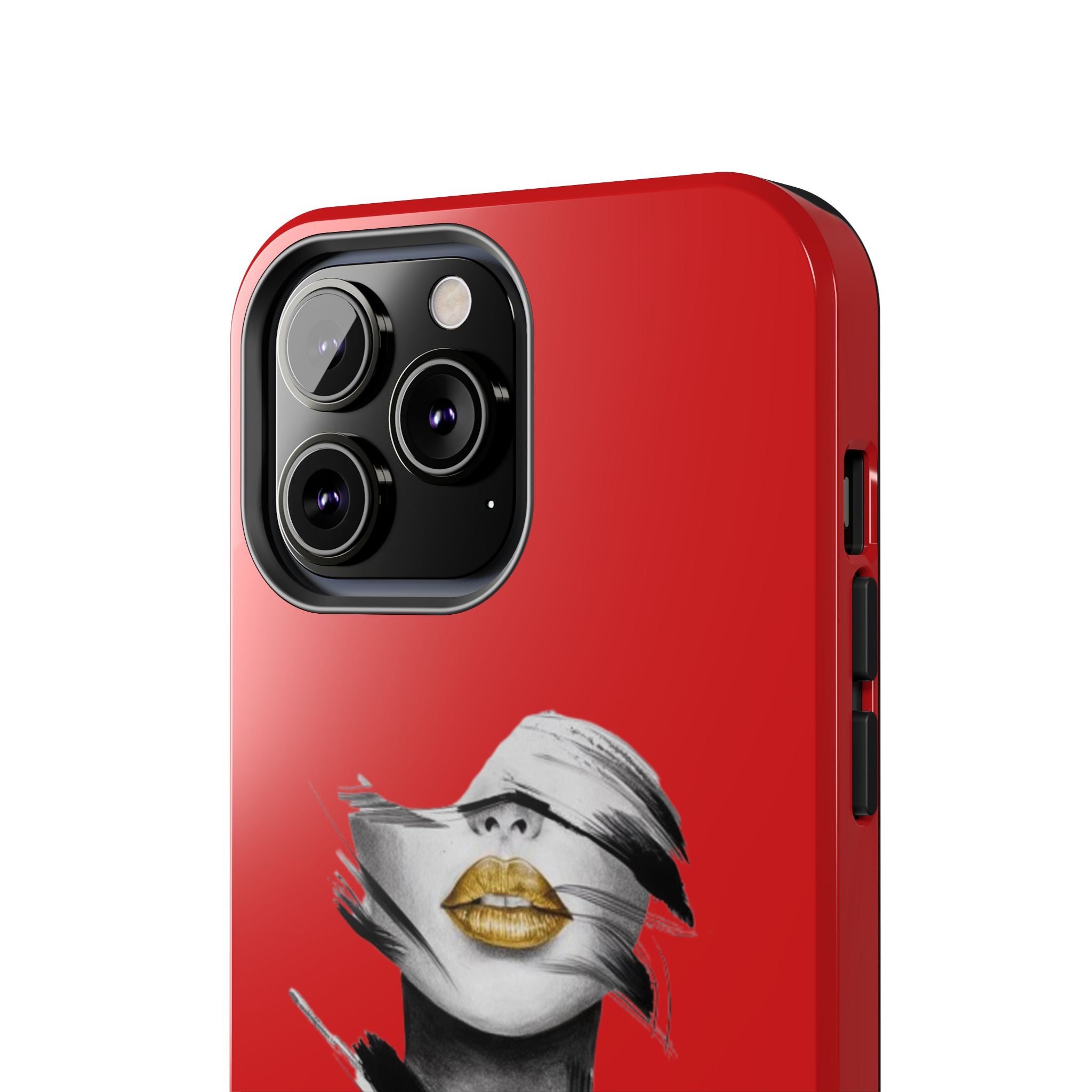 Red Abstract Lips Tough Phone Case — Bold Art Phone Cover for iPhone & Android