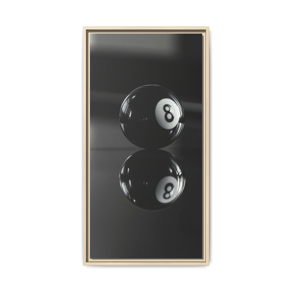 Eight Ball Reflection Matte Framed Canvas Print