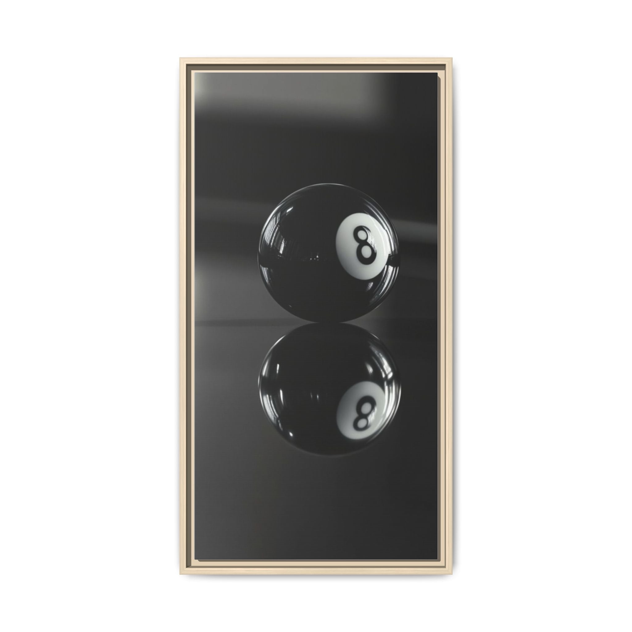 Eight Ball Reflection Matte Framed Canvas Print