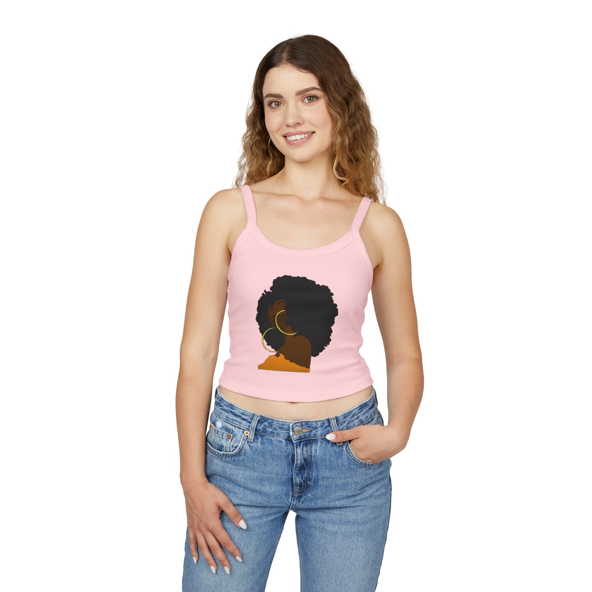 Afro Lady Spaghetti Strap