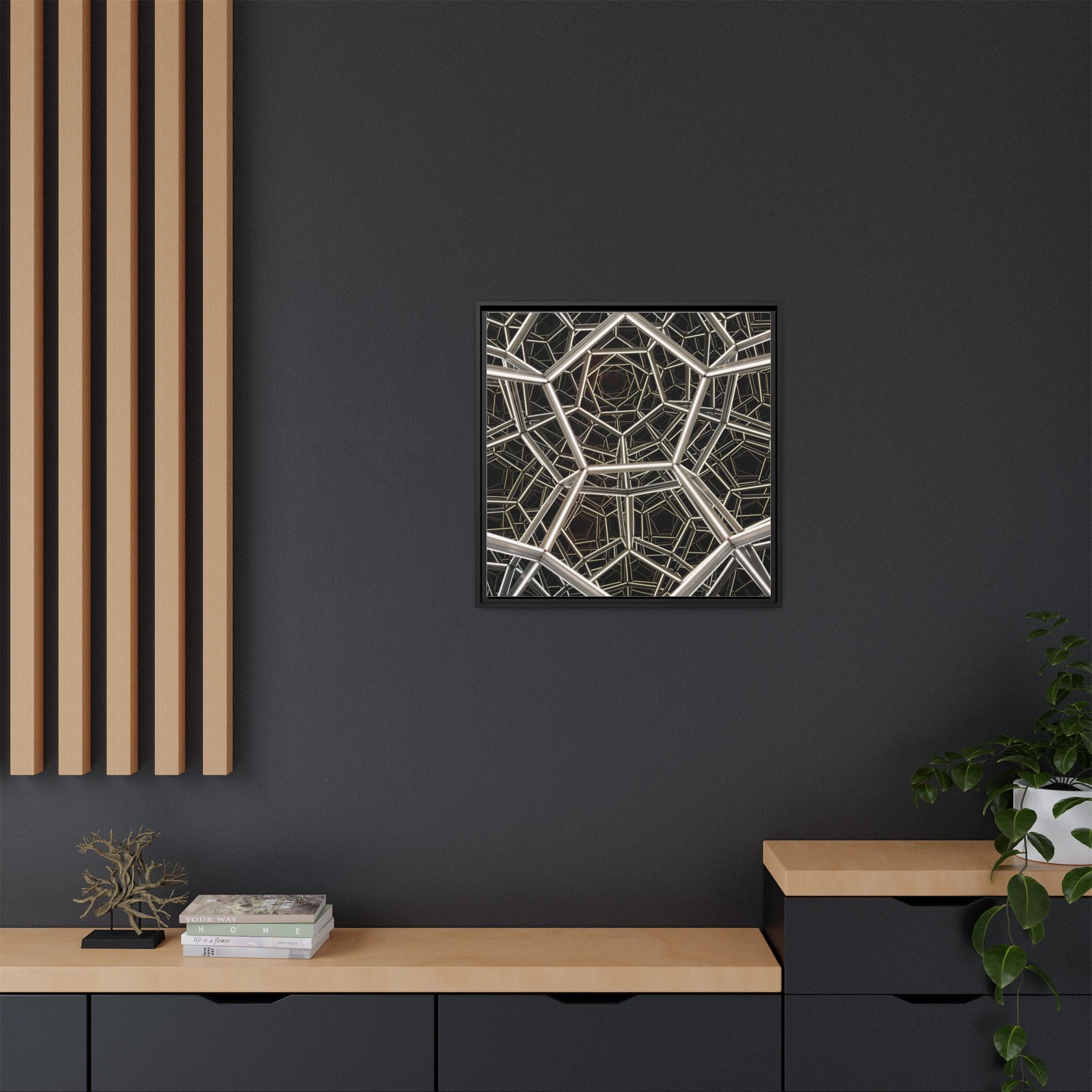 Framed Wall Art Print, Modern Geometric Canvas, Abstract Home Decor, Unique Gift, Stylish Office Art, Contemporary Room Decor