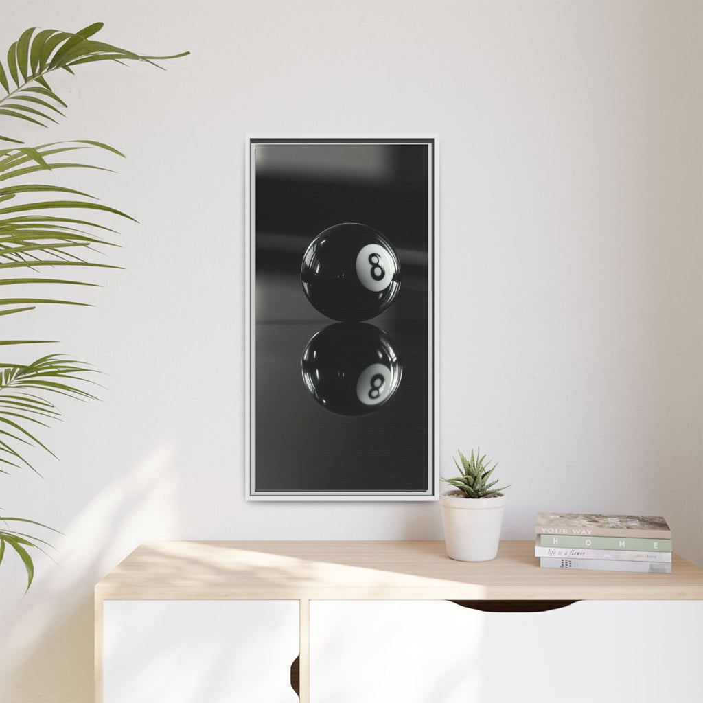 Eight Ball Reflection Matte Framed Canvas Print