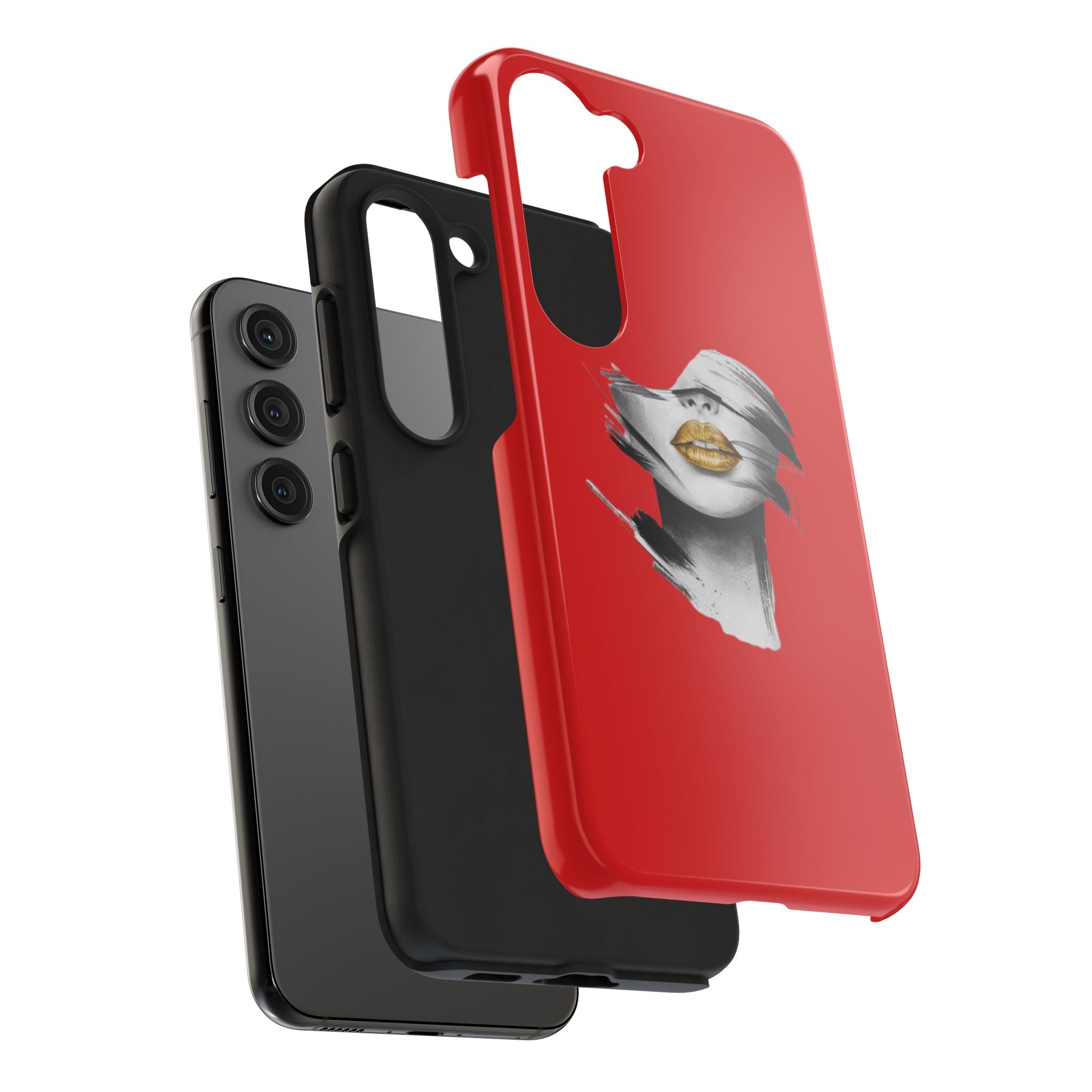 Red Abstract Lips Tough Phone Case — Bold Art Phone Cover for iPhone & Android