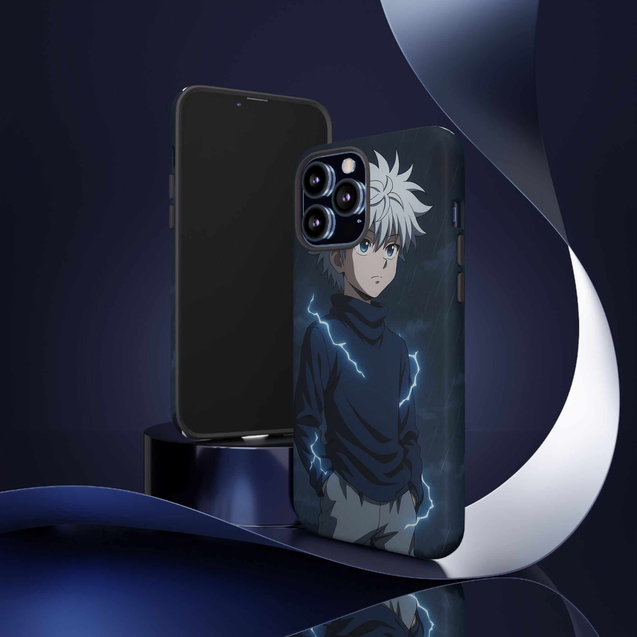 Anime Phone Case Featuring Lightning Design,