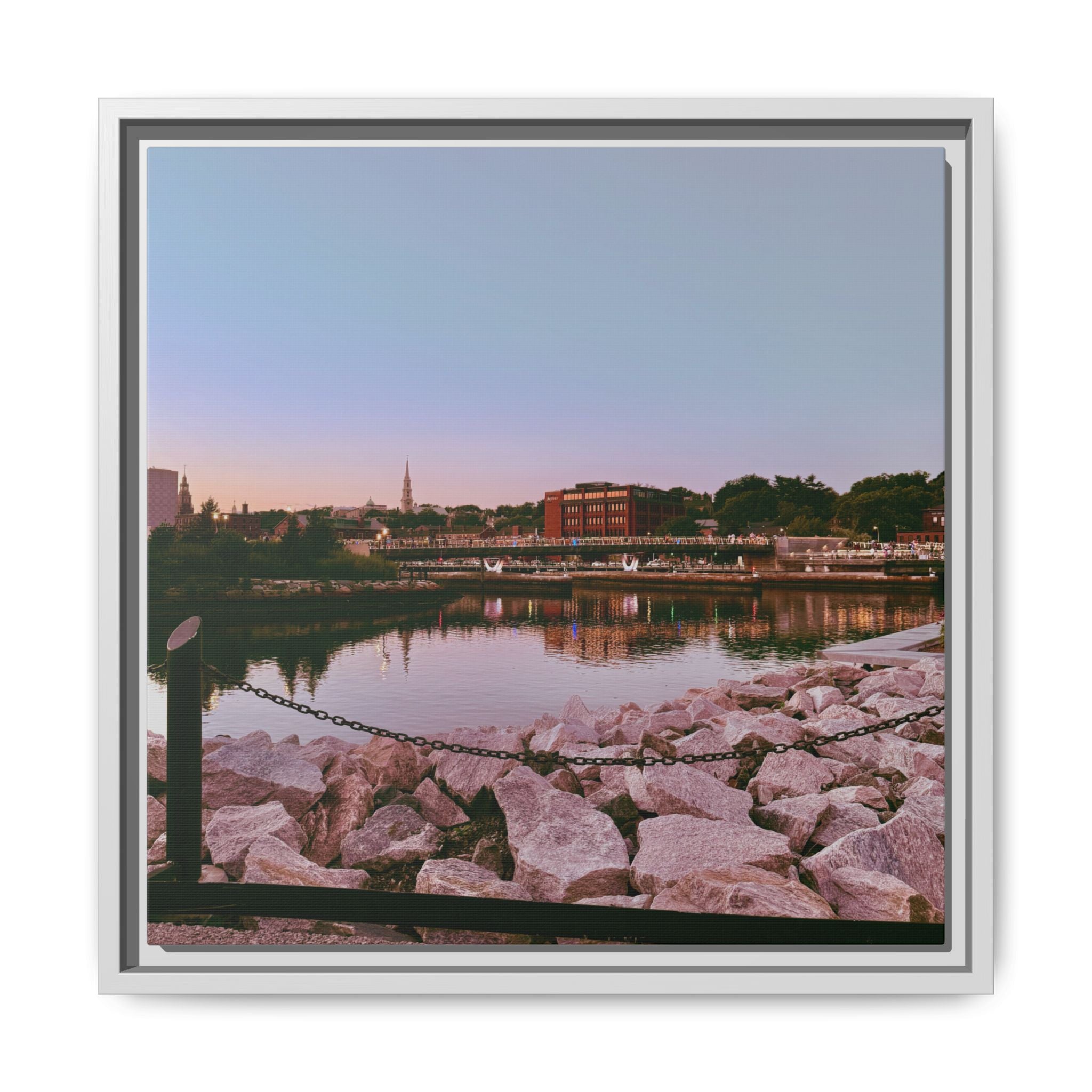 Tranquil Harbor Sunset Wall Art