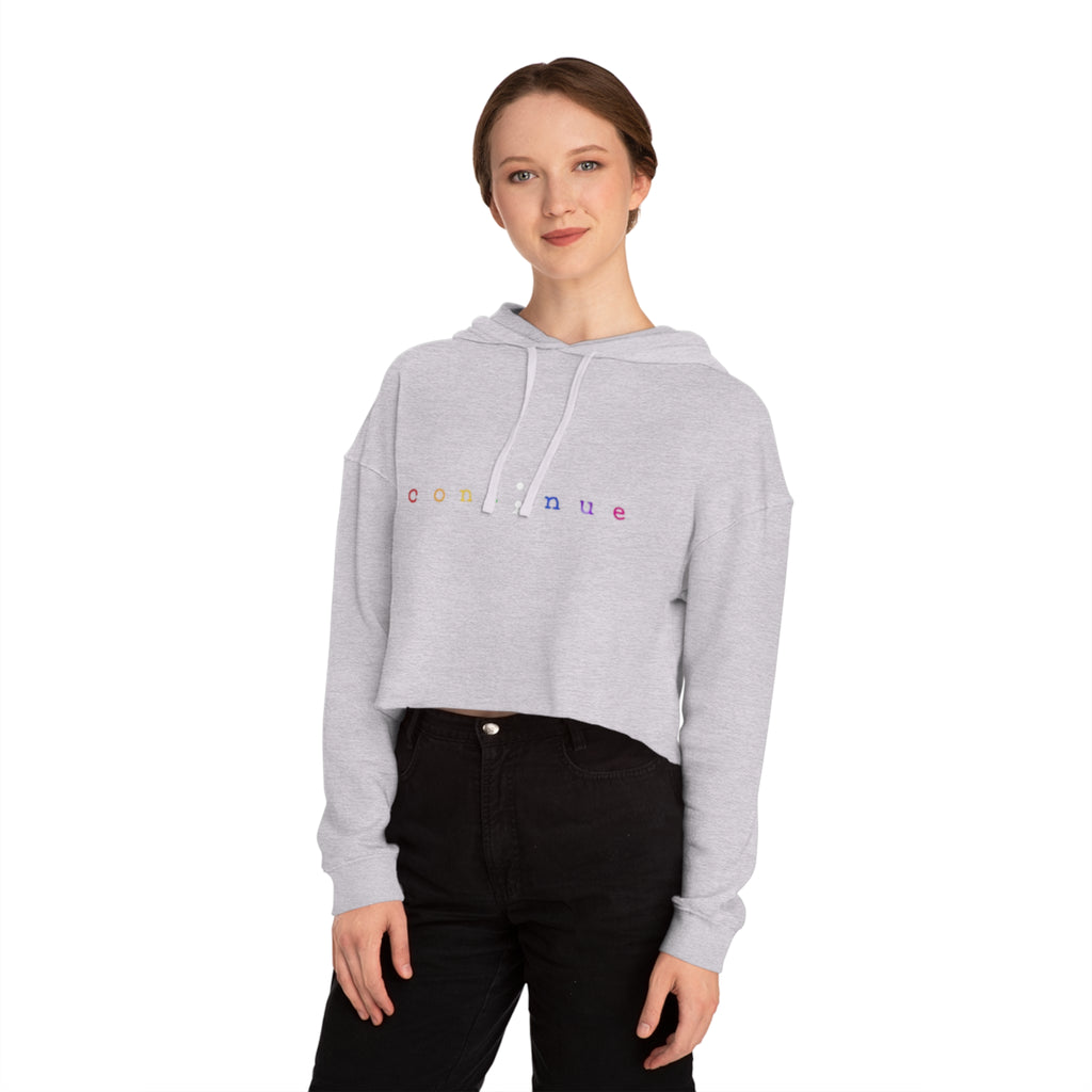Cropped Hoodie "continue" Rainbow Minimalist