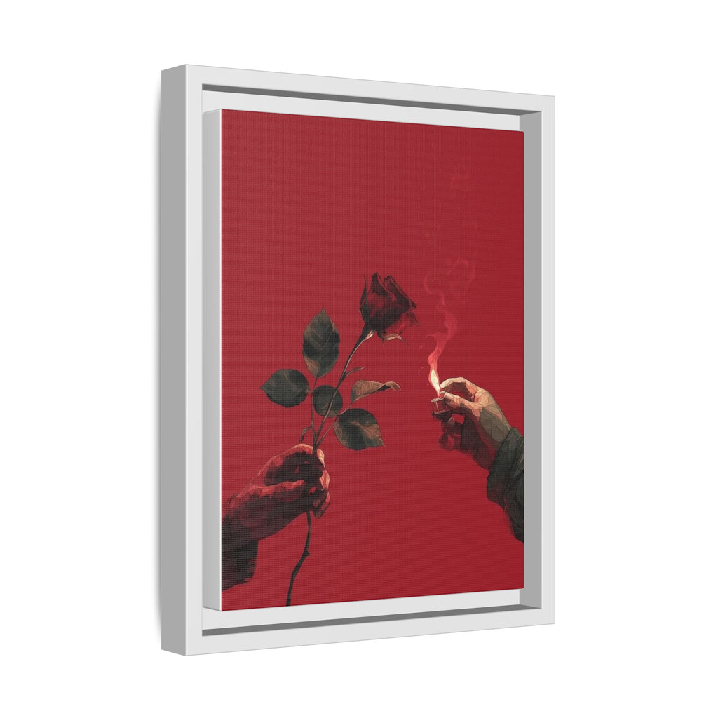 Red Rose & Lighter Minimalist Wall Print