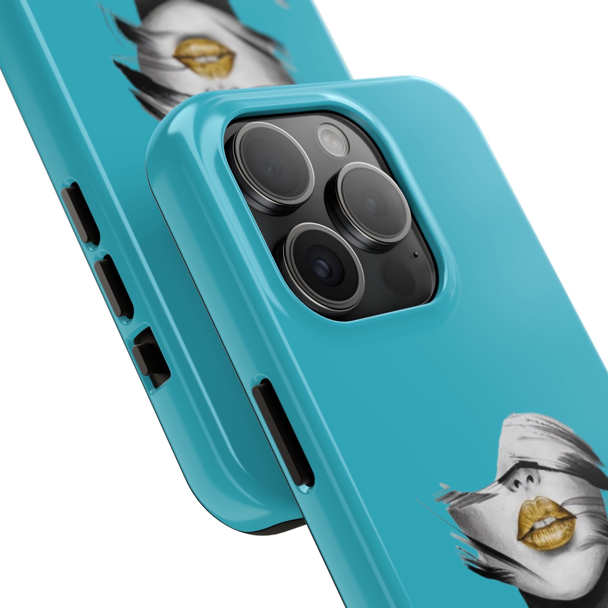 Teal 'Golden Lips' Tough Phone Case