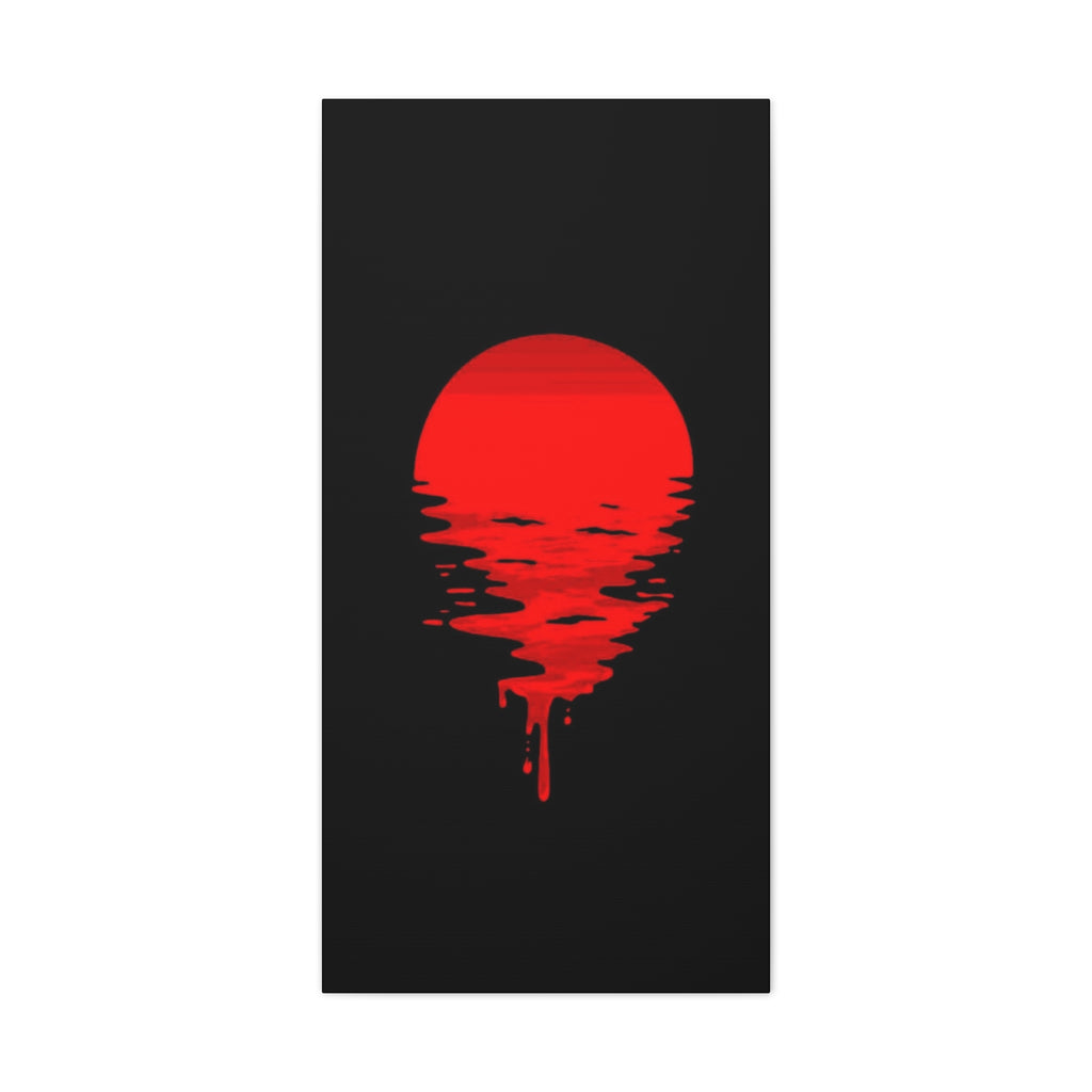 Sunset Canvas Art Print, Modern Wall Decor, Red and Black Home Decor, Abstract Art