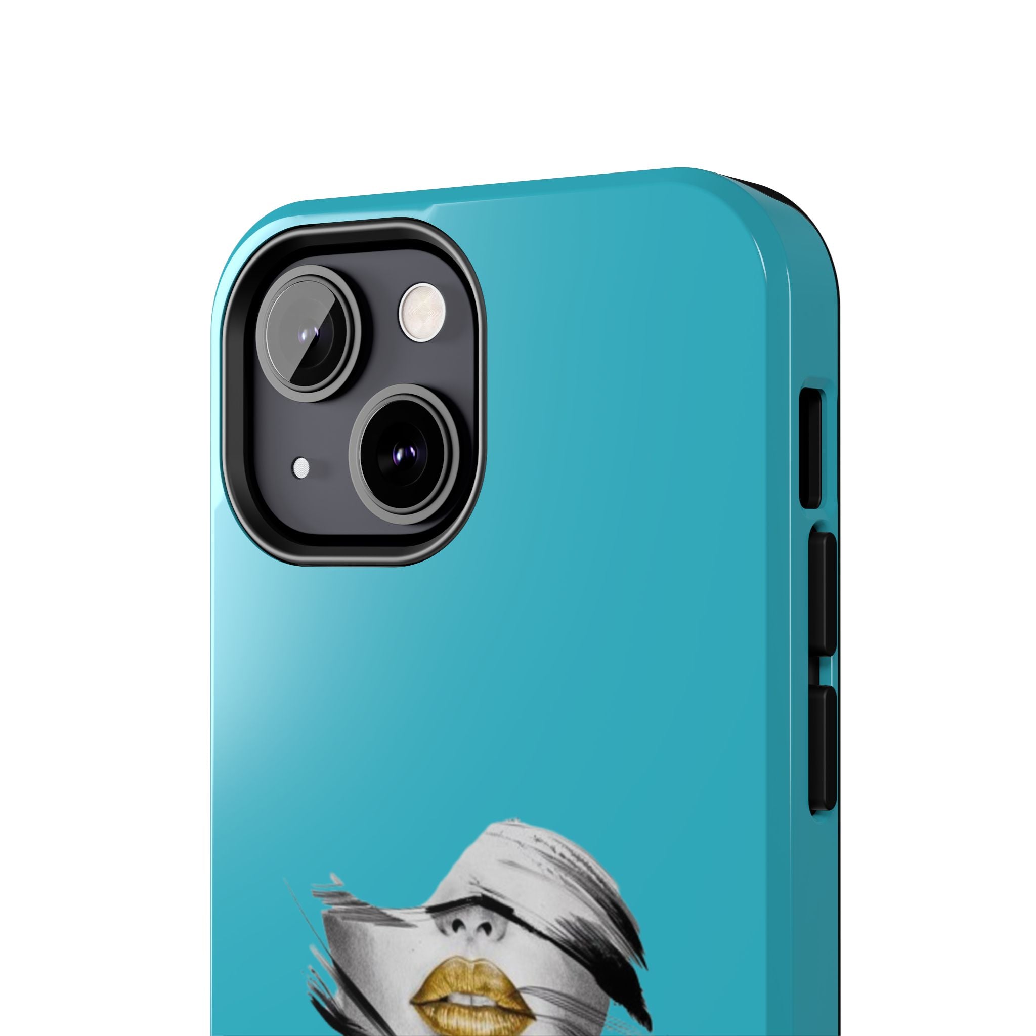 Teal 'Golden Lips' Tough Phone Case