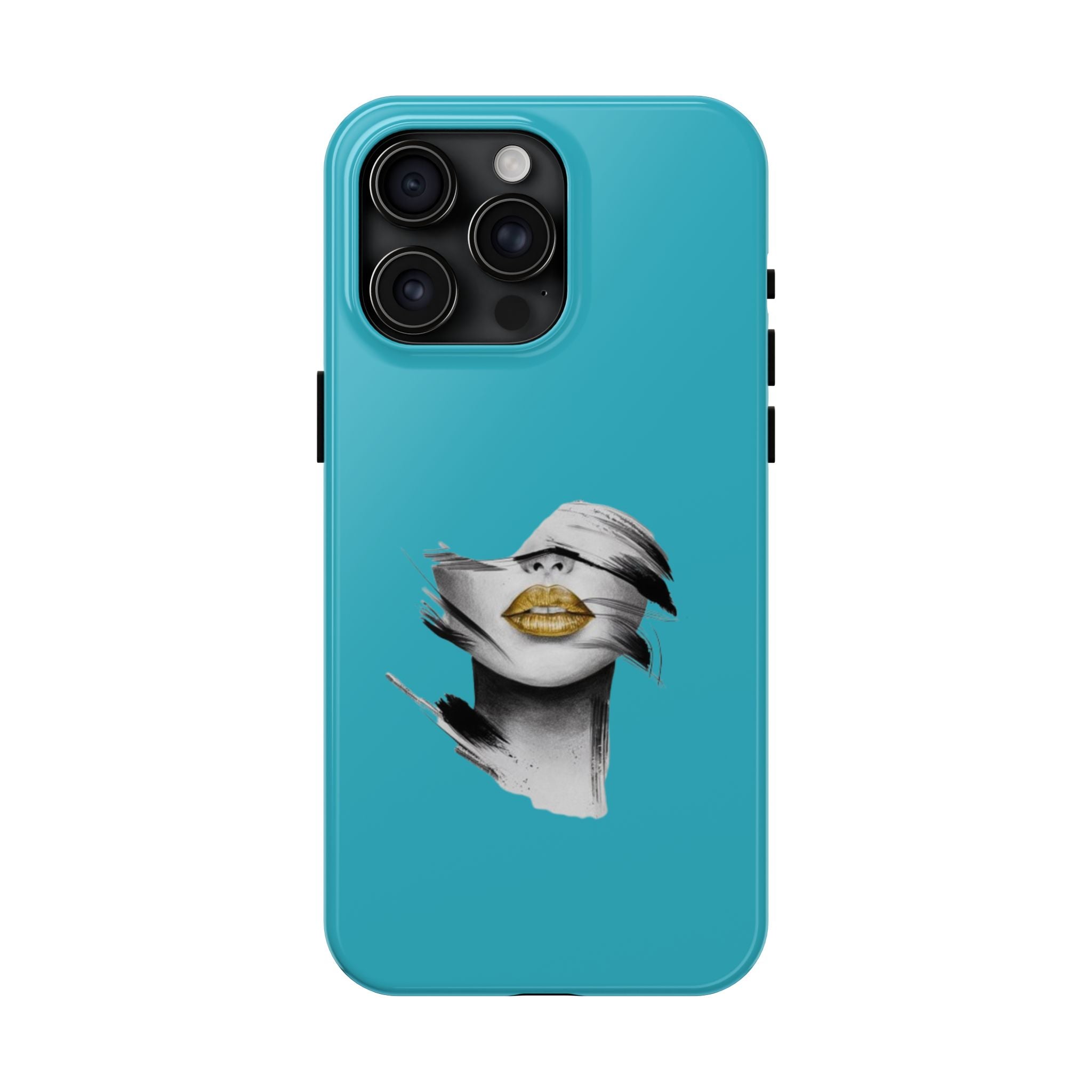 Teal 'Golden Lips' Tough Phone Case