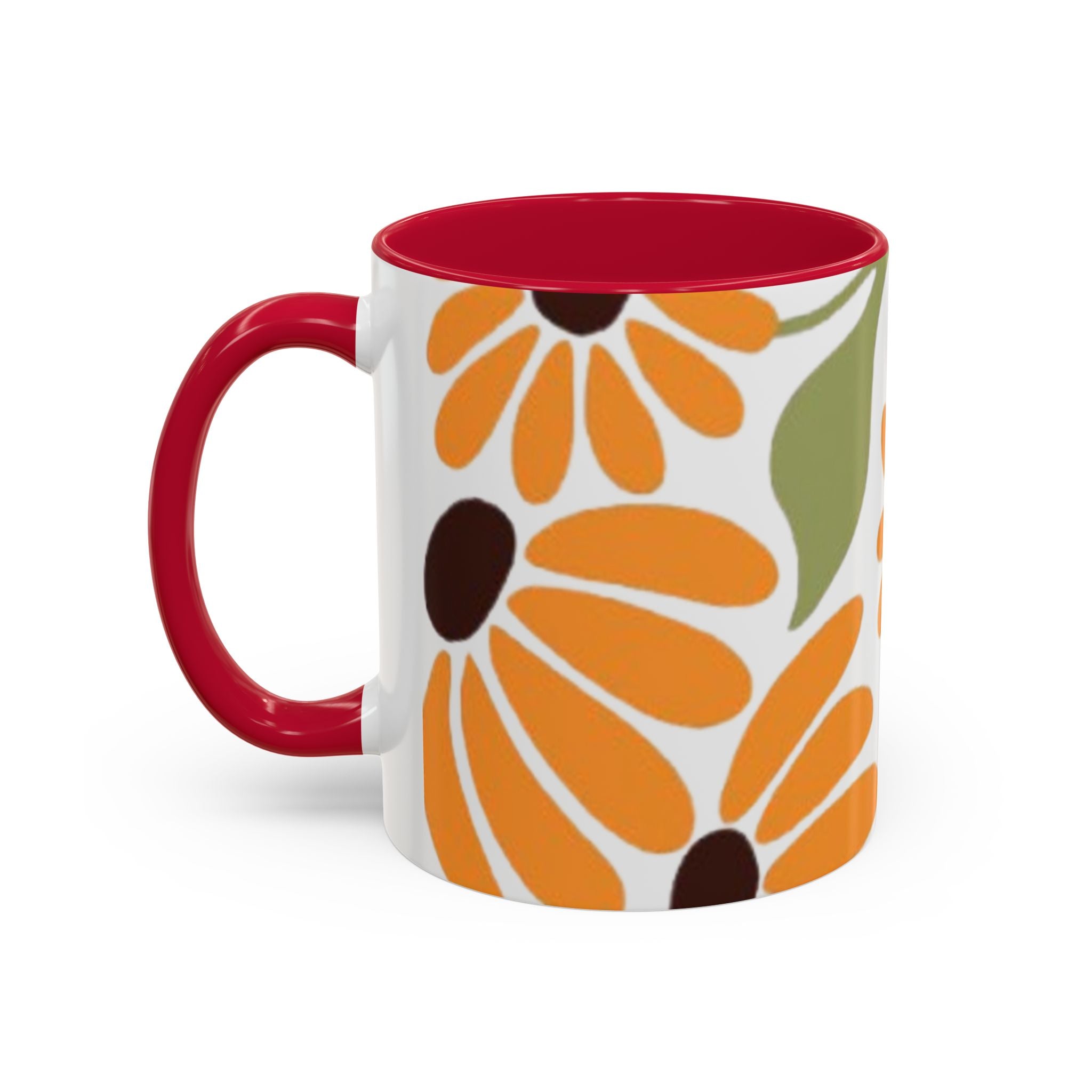 Colorful Floral Mugs, Bright Ceramic Coffee Cups