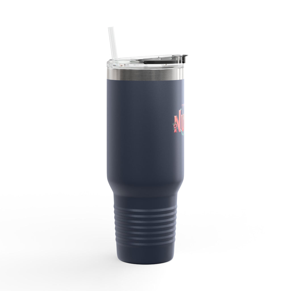 Nurse 40oz Insulated Travel Mug — Floral Stethoscope