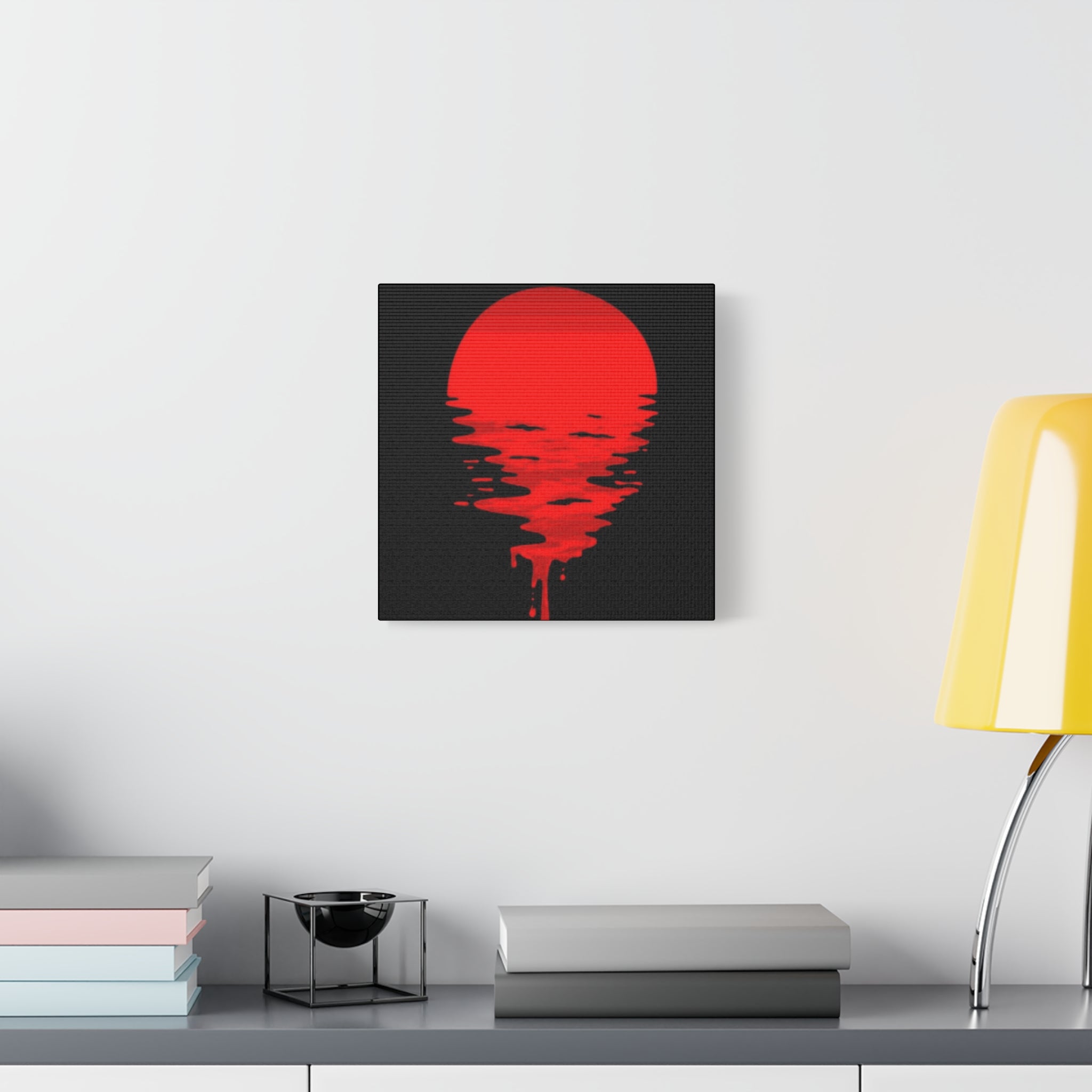 Sunset Canvas Art Print, Modern Wall Decor, Red and Black Home Decor, Abstract Art