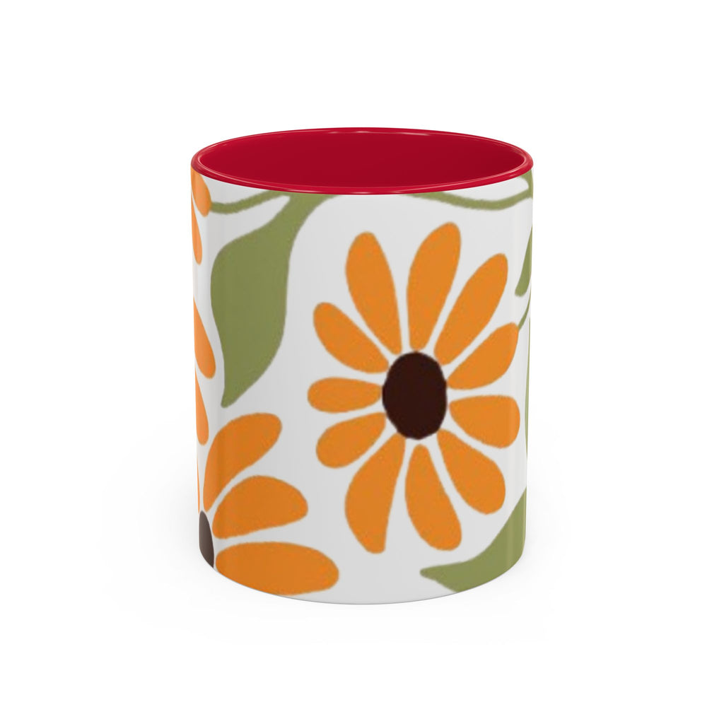 Colorful Floral Mugs, Bright Ceramic Coffee Cups