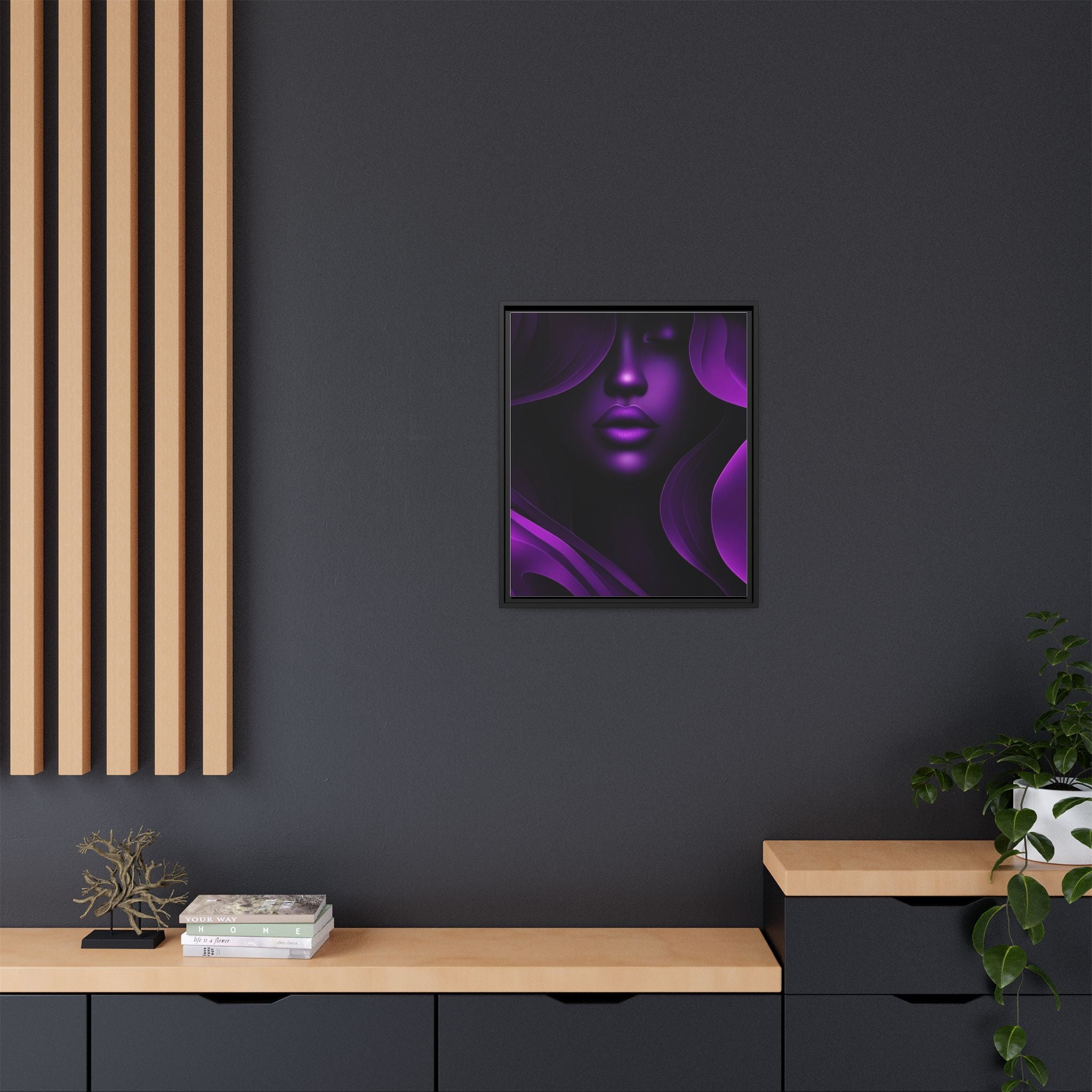 The Quiet Bloom – Purple Abstract Woman Portrait